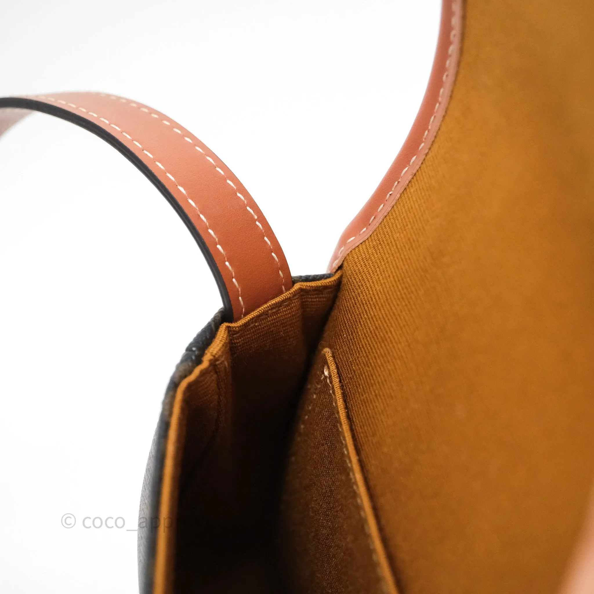 Celine Mini Besace Triomphe Canvas Calfskin Tan