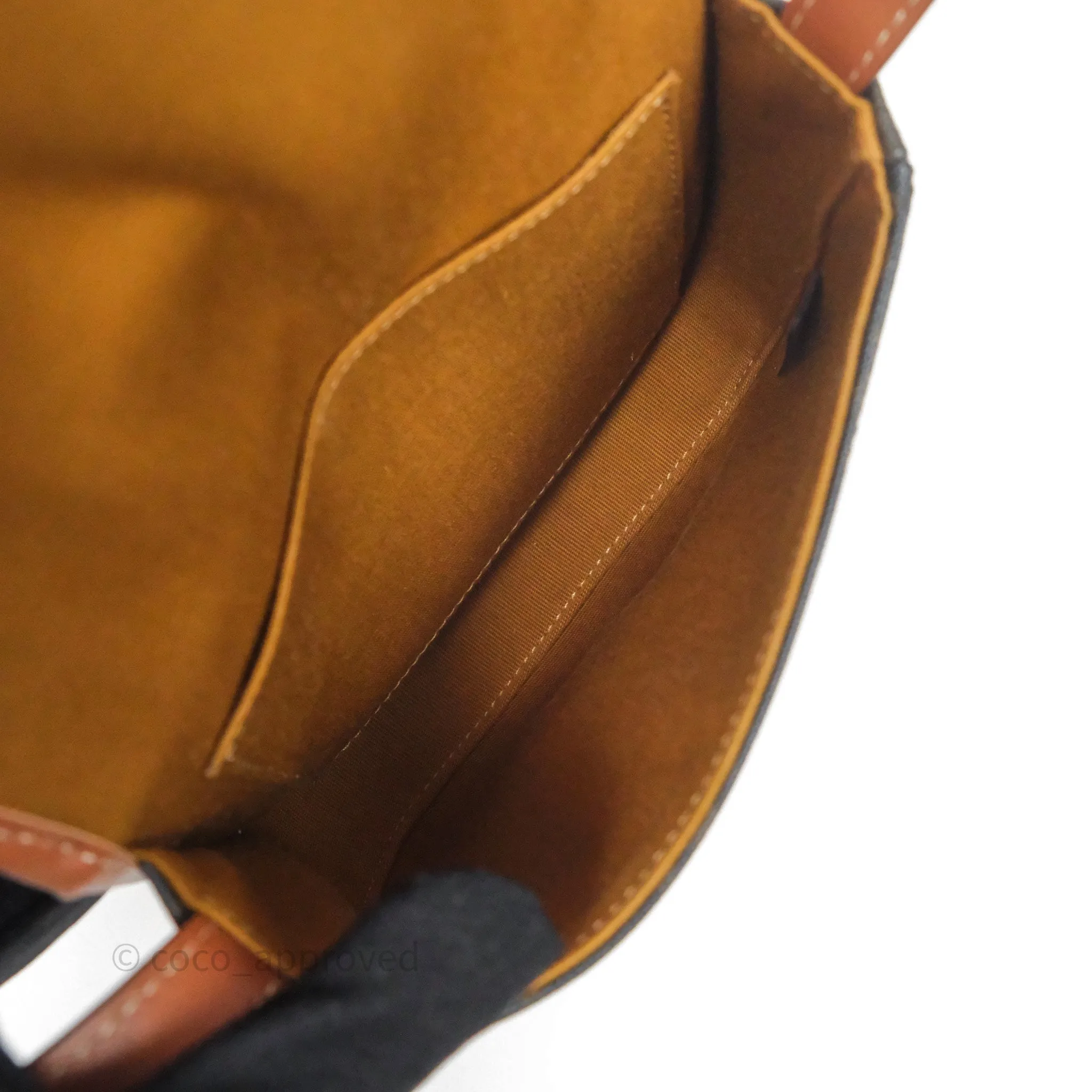 Celine Mini Besace Triomphe Canvas Calfskin Tan