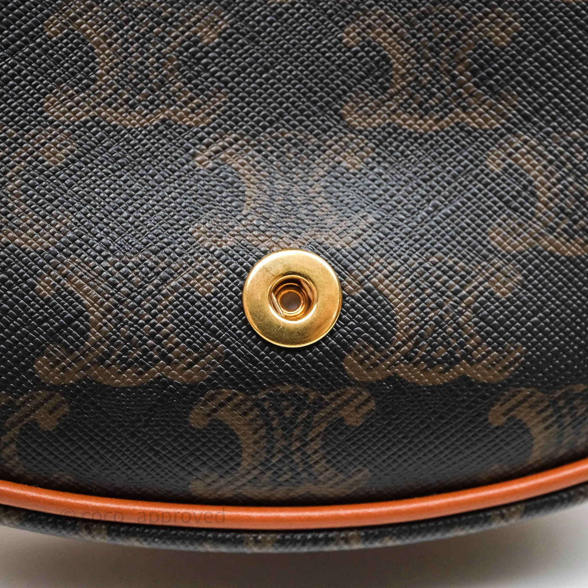 Celine Mini Besace Triomphe Canvas Calfskin Tan