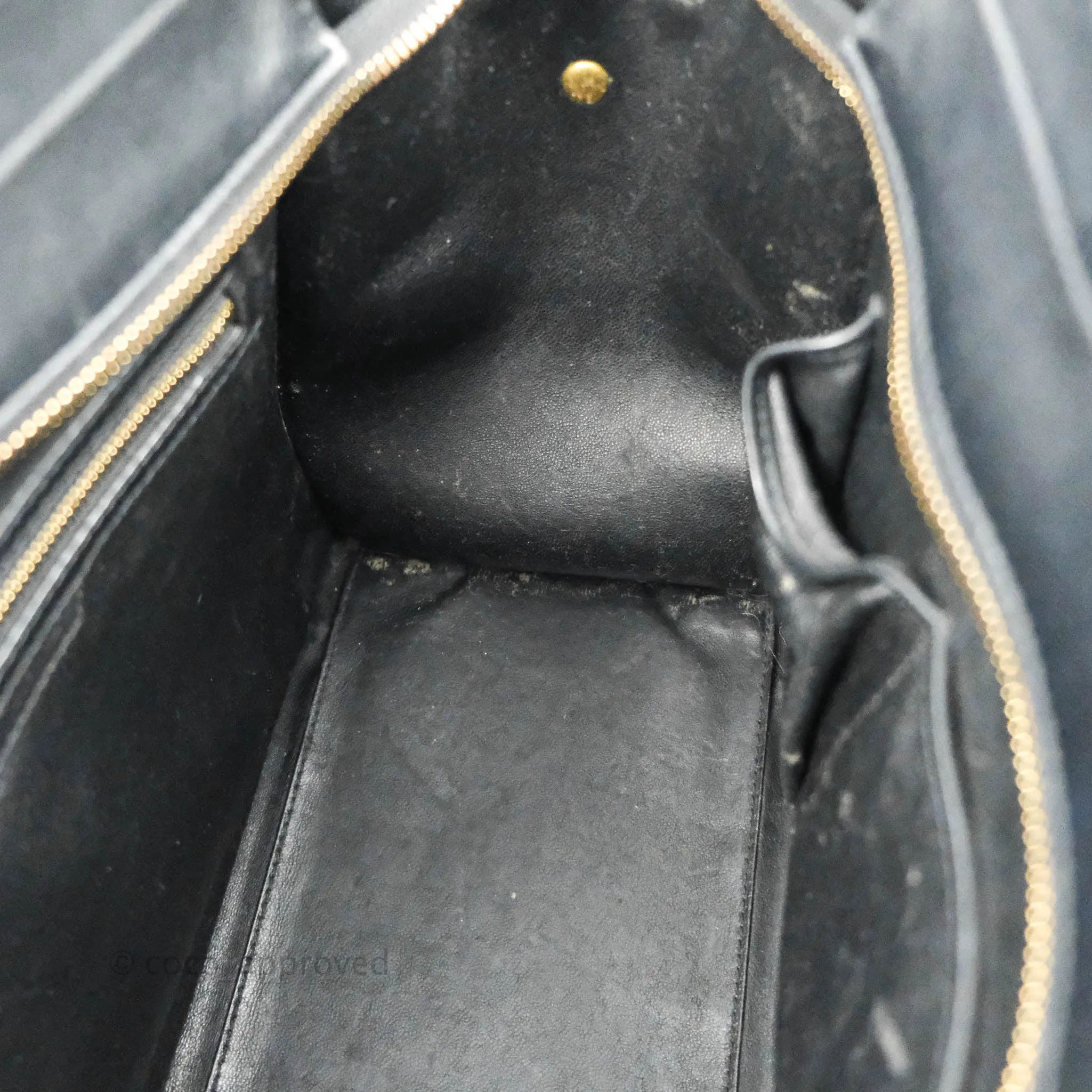 Celine Mini Luggage Bag Black/White/Brown Calfskin