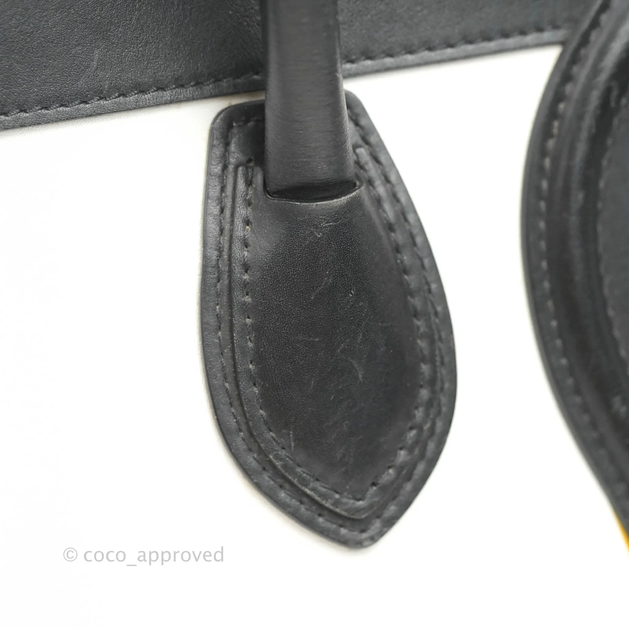 Celine Mini Luggage Bag Black/White/Brown Calfskin