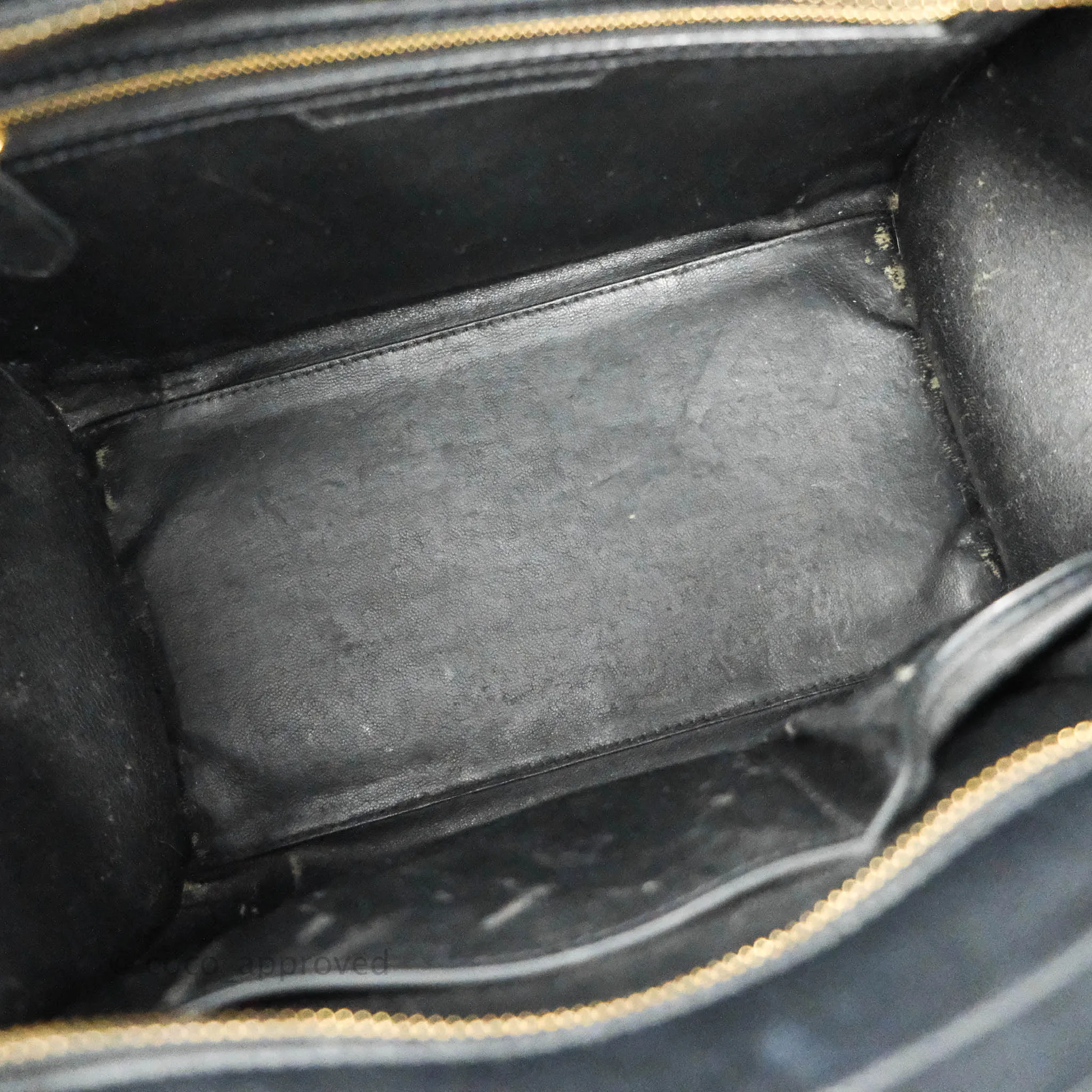 Celine Mini Luggage Bag Black/White/Brown Calfskin