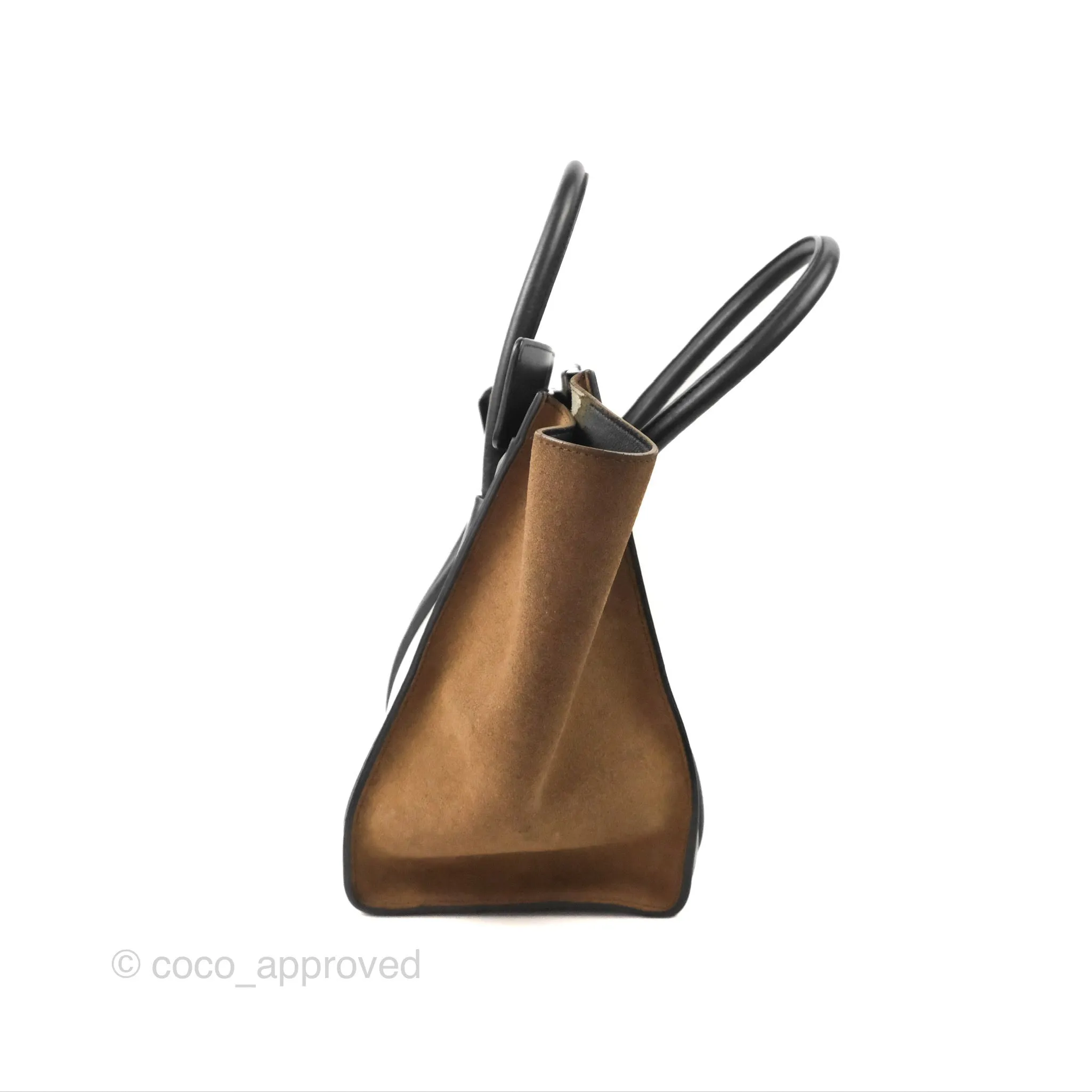 Celine Mini Luggage Bag Black/White/Brown Calfskin