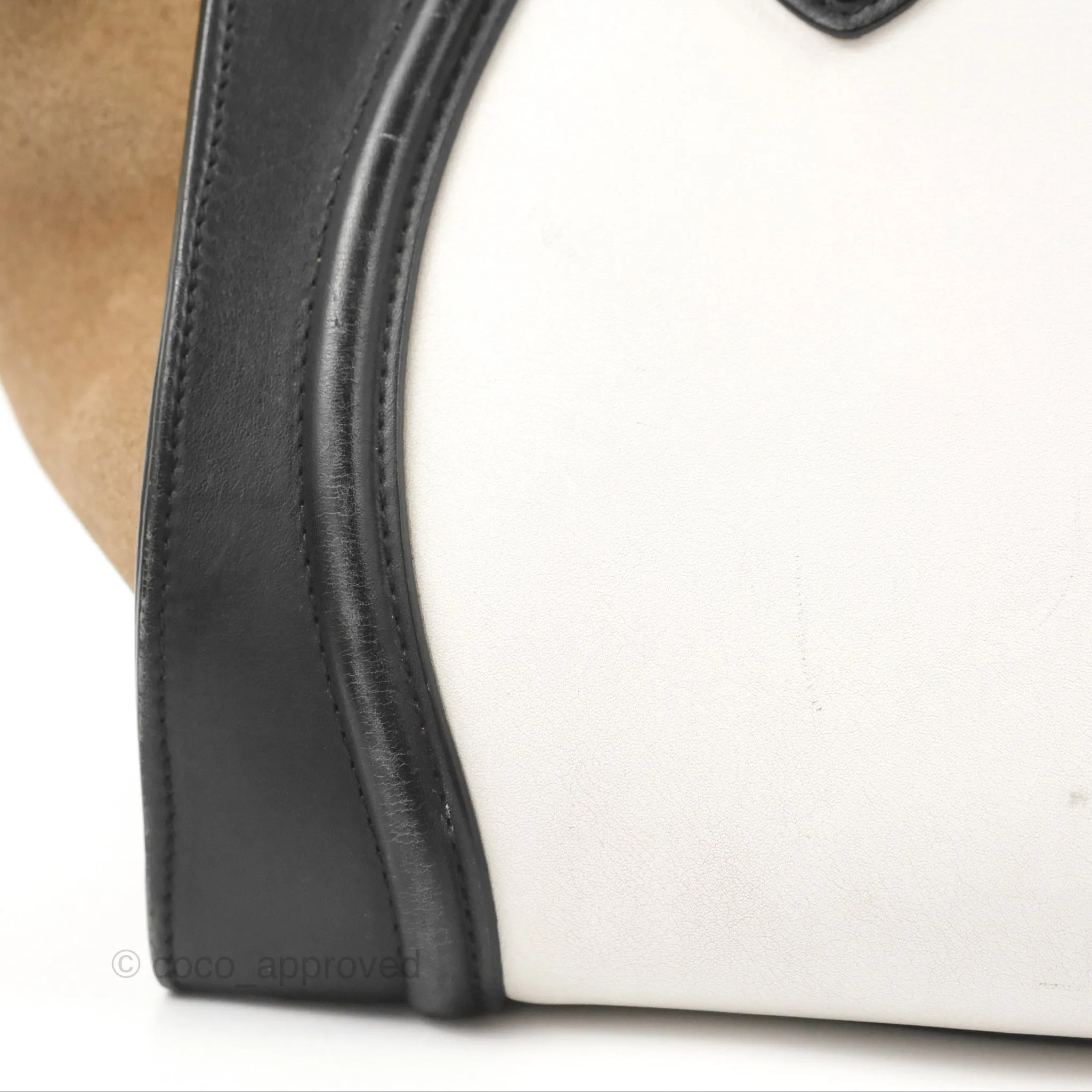 Celine Mini Luggage Bag Black/White/Brown Calfskin
