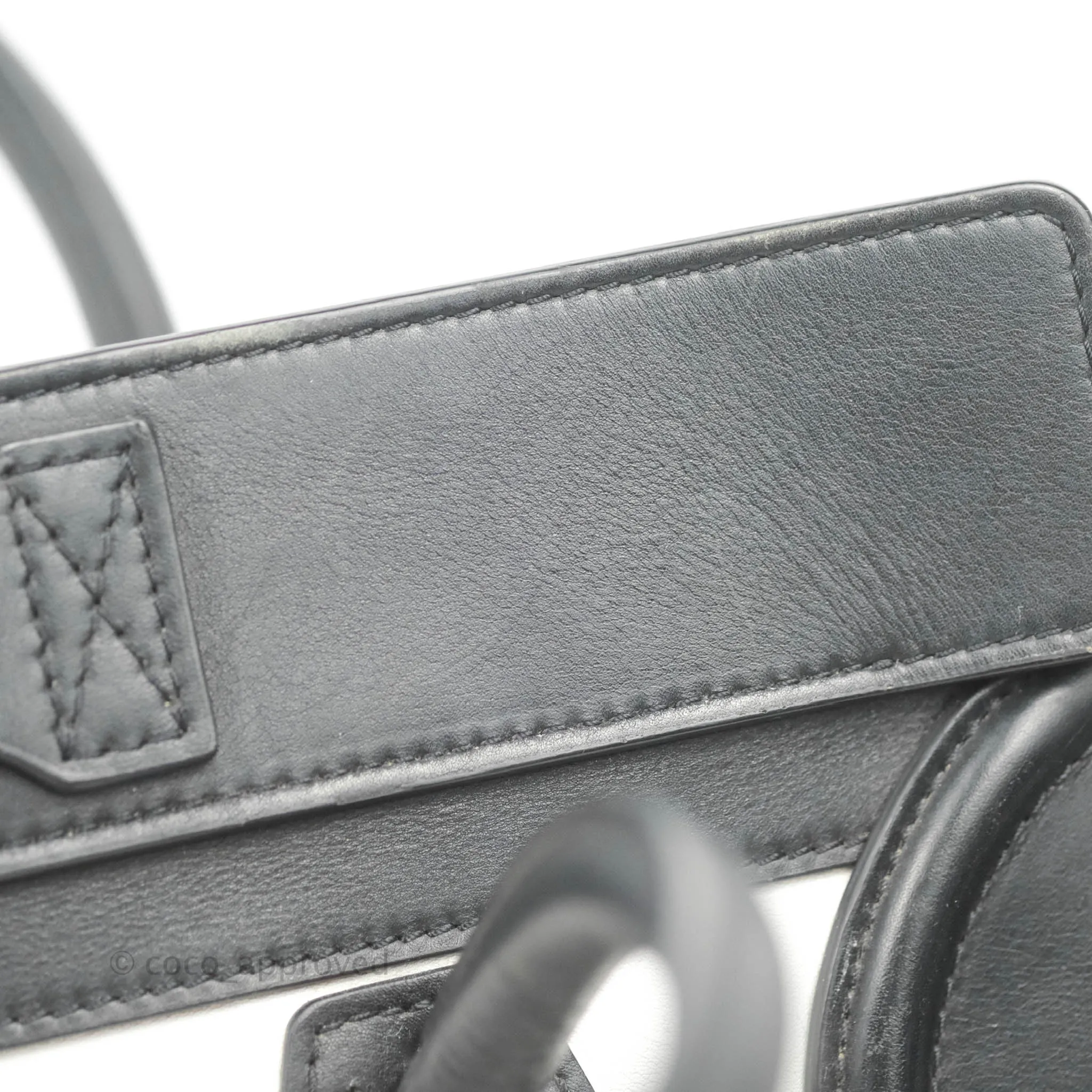 Celine Mini Luggage Bag Black/White/Brown Calfskin