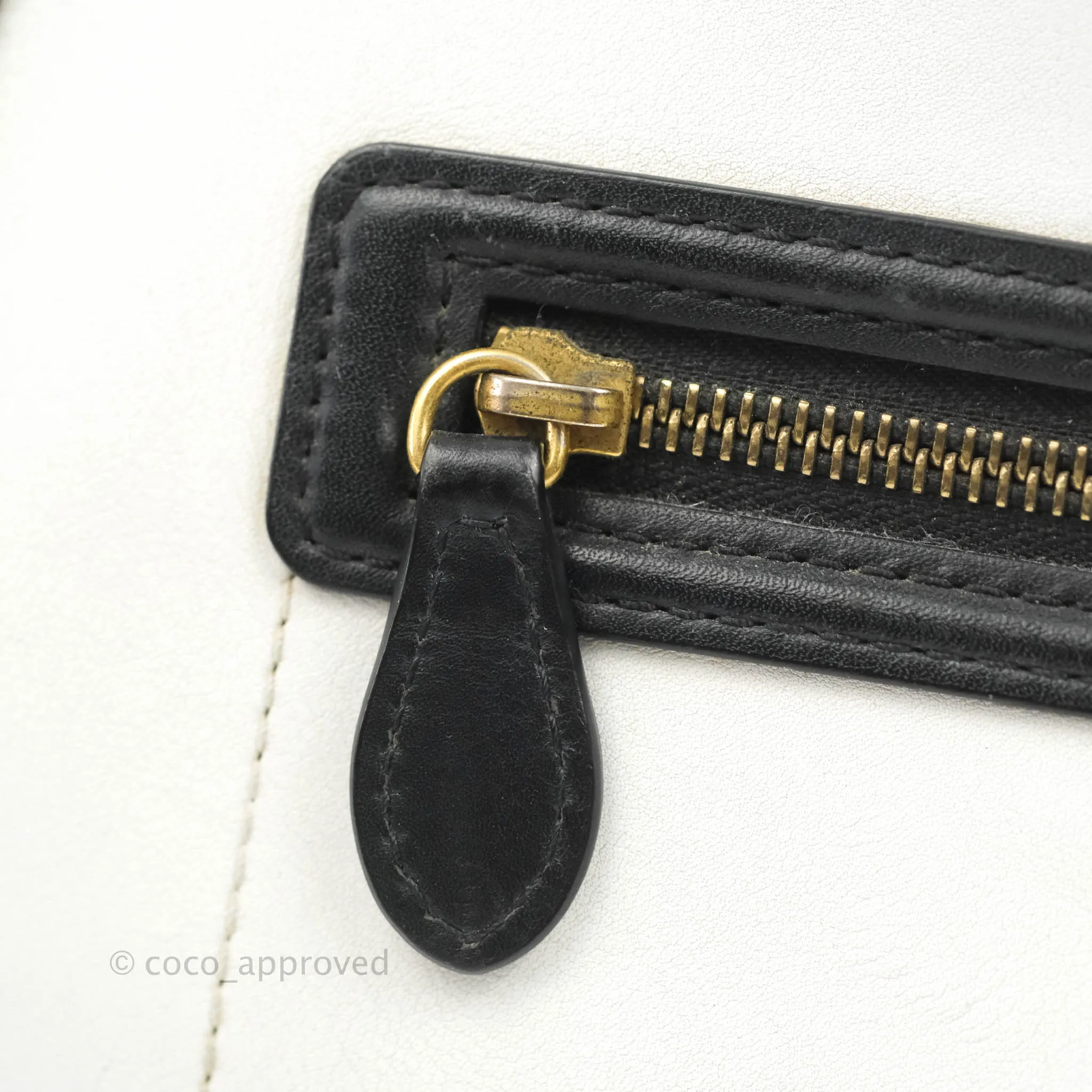 Celine Mini Luggage Bag Black/White/Brown Calfskin