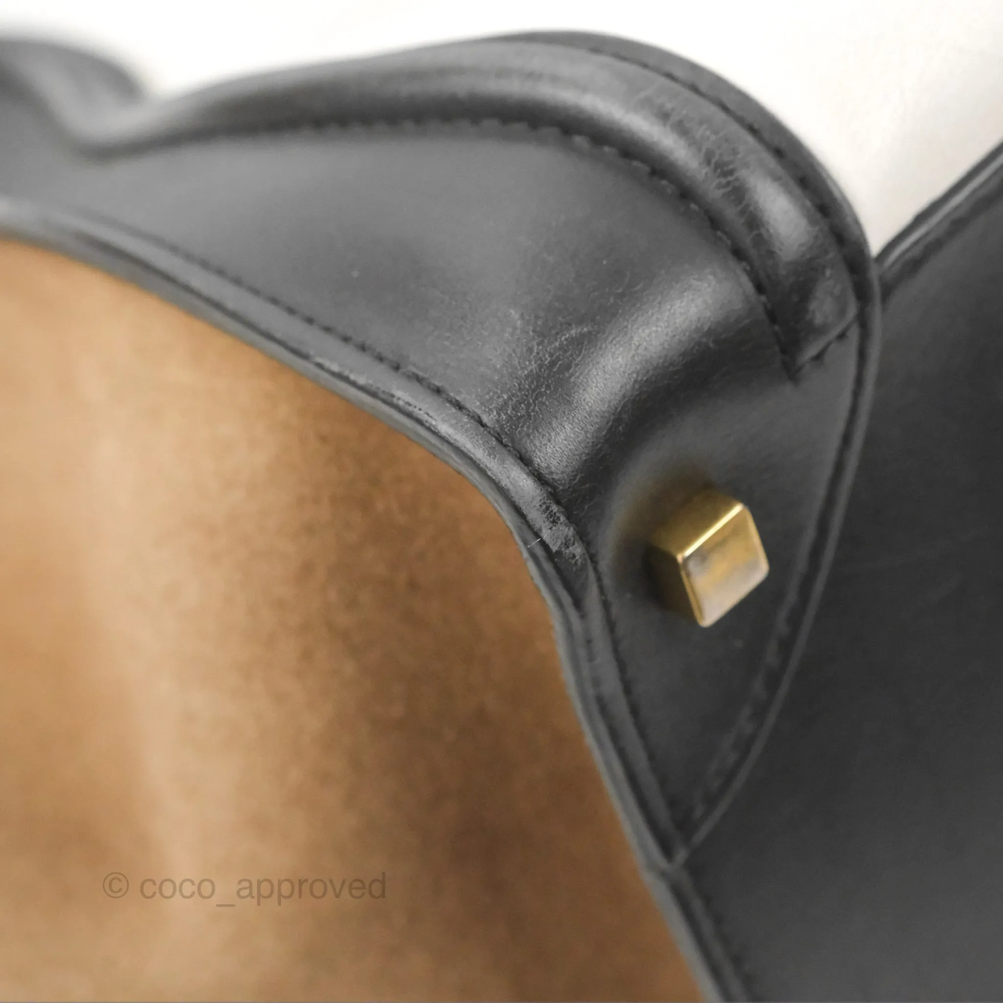 Celine Mini Luggage Bag Black/White/Brown Calfskin