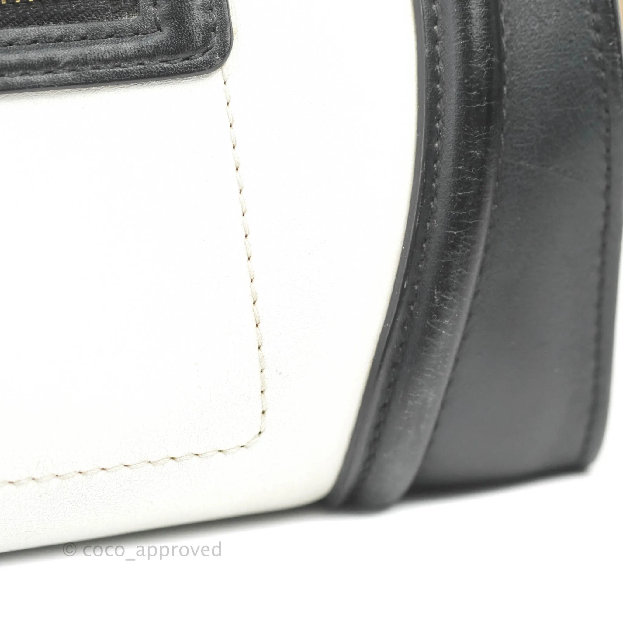 Celine Mini Luggage Bag Black/White/Brown Calfskin