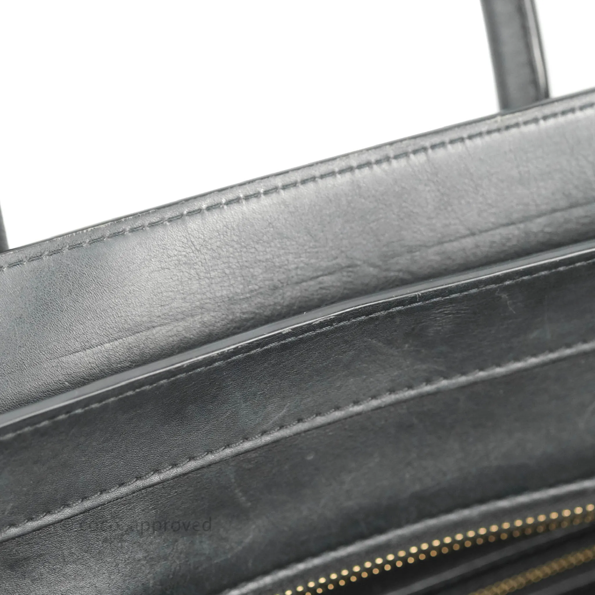 Celine Mini Luggage Bag Black/White/Brown Calfskin
