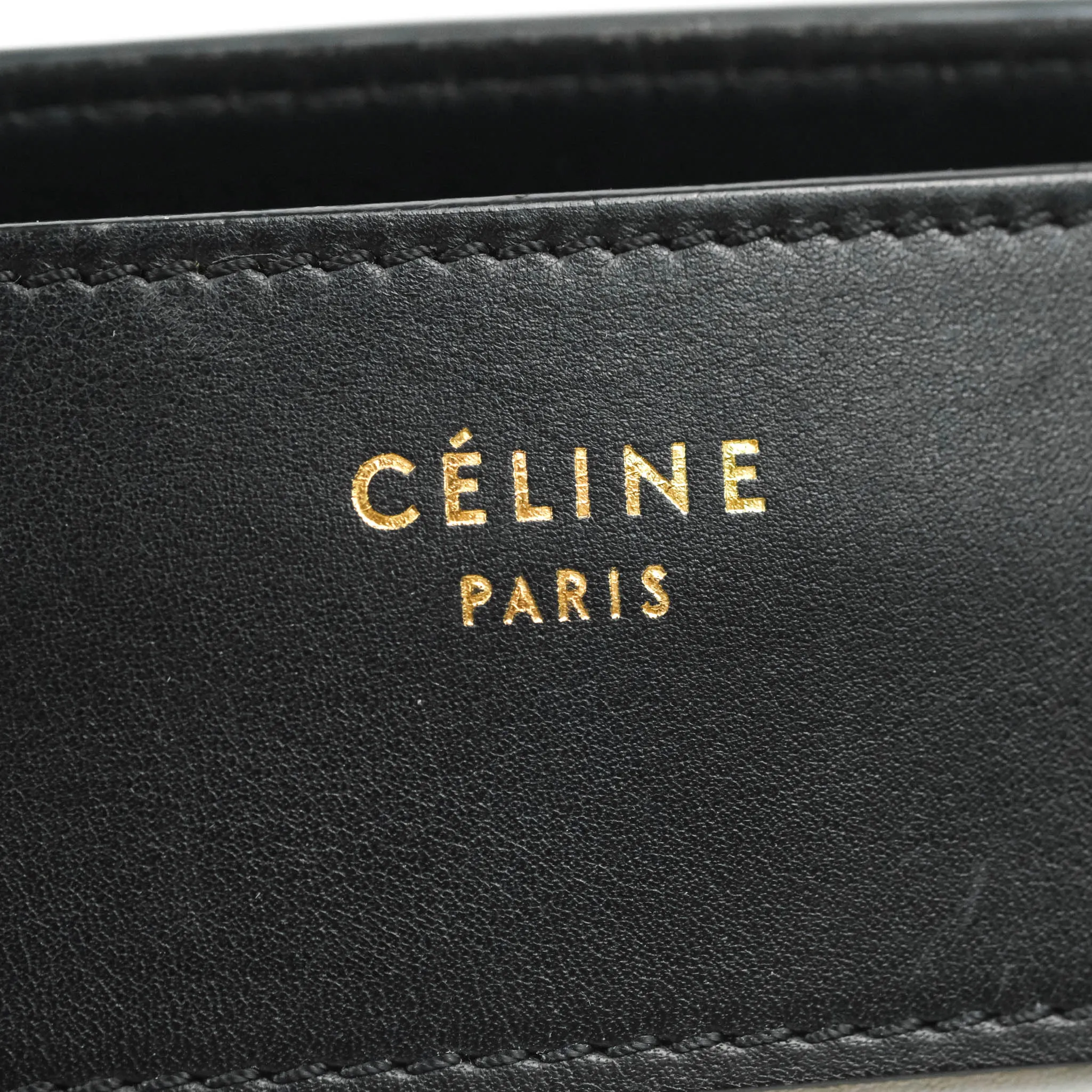 Celine Mini Luggage Bag Black/White/Brown Calfskin
