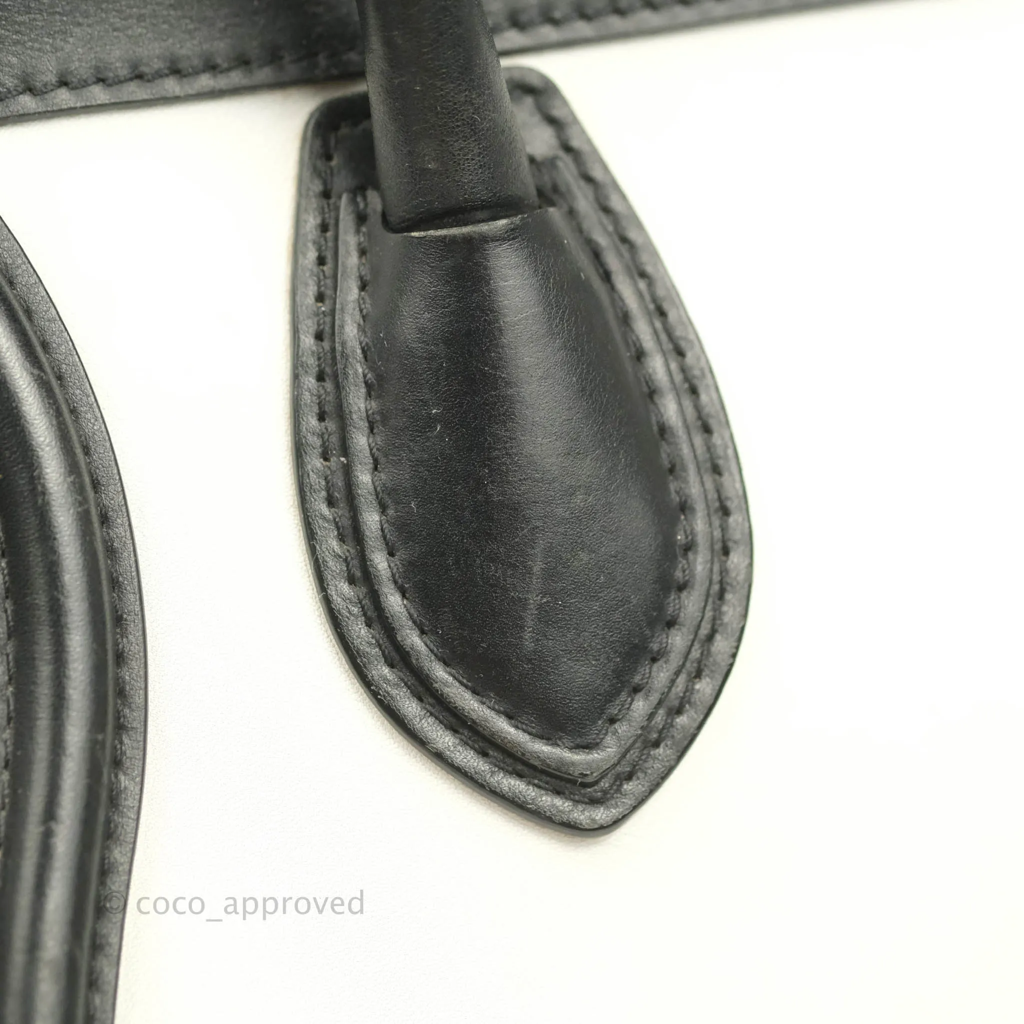Celine Mini Luggage Bag Black/White/Brown Calfskin