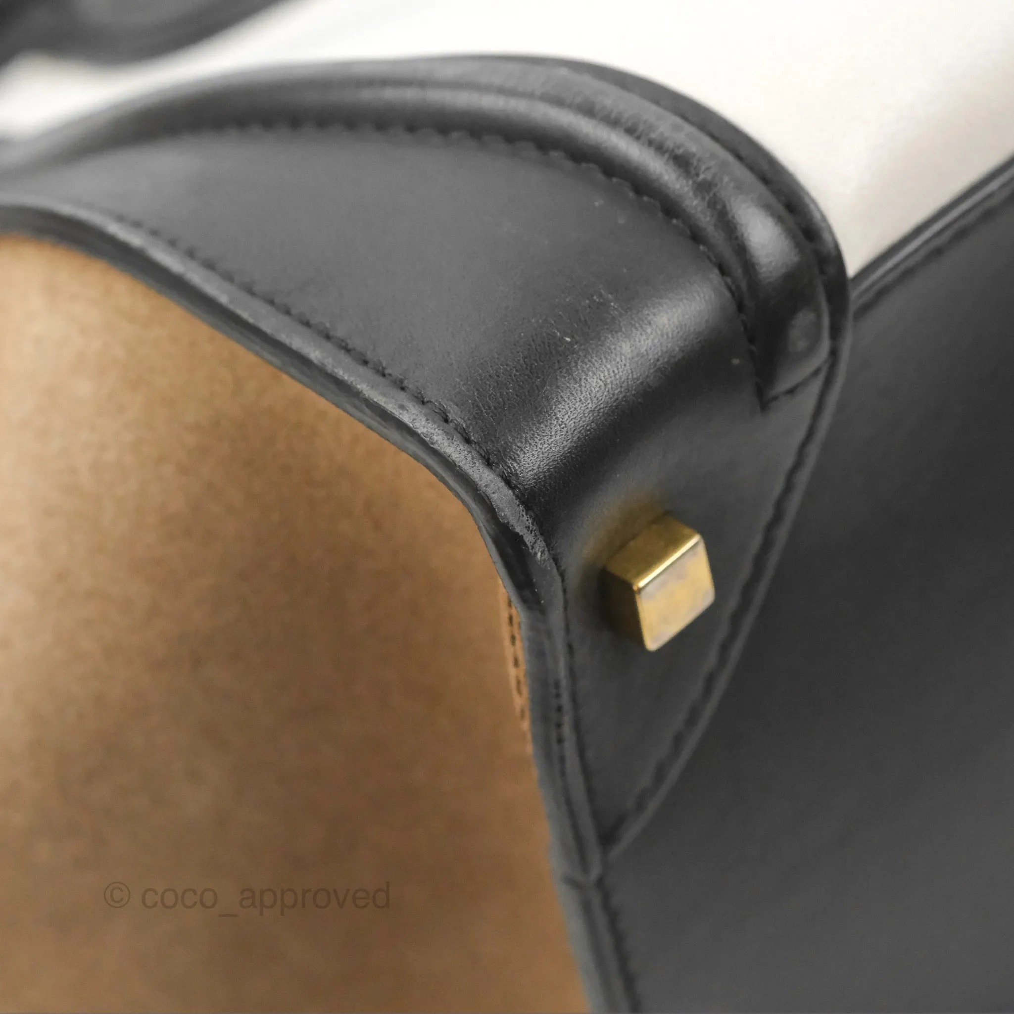 Celine Mini Luggage Bag Black/White/Brown Calfskin