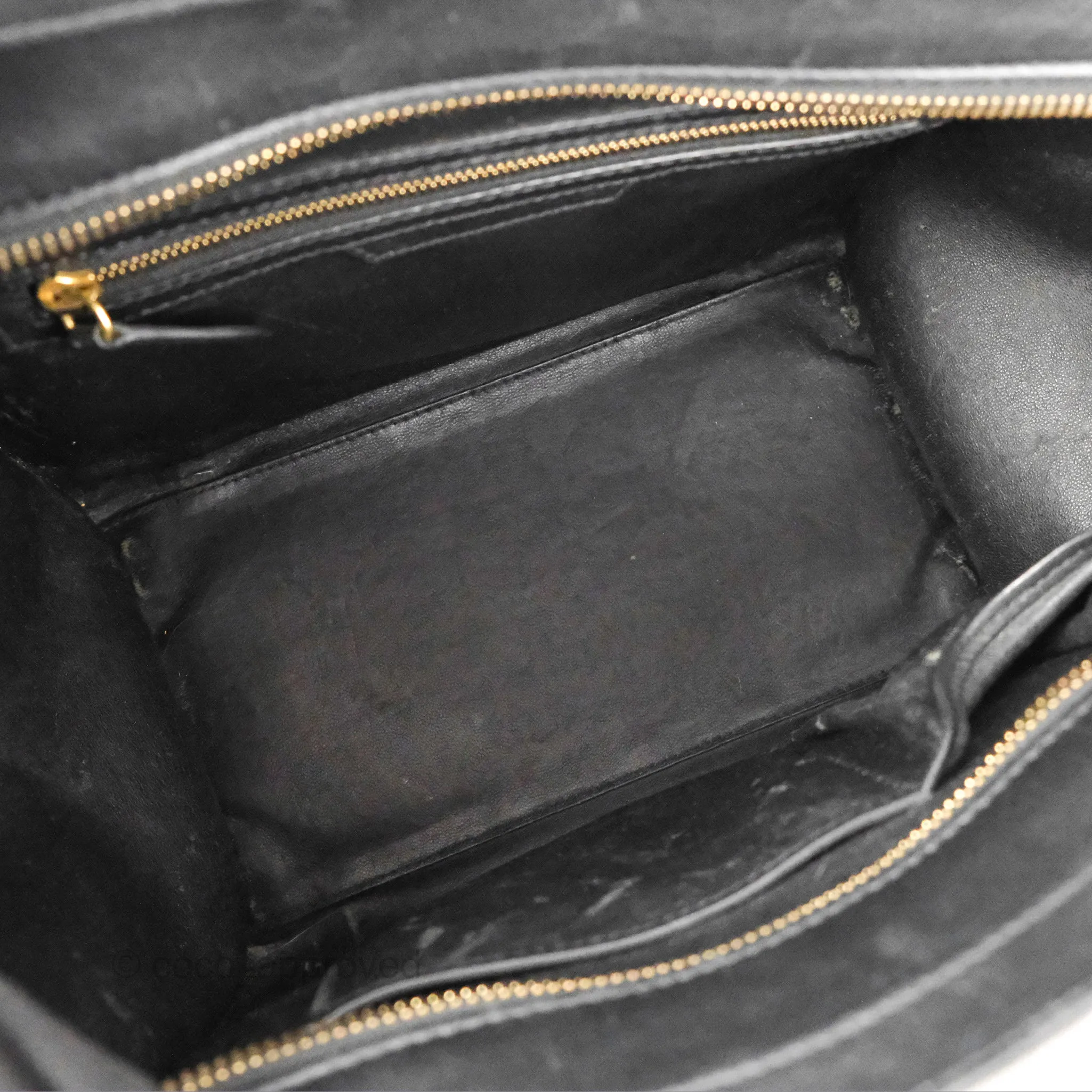 Celine Mini Luggage Bag Black/White/Brown Calfskin