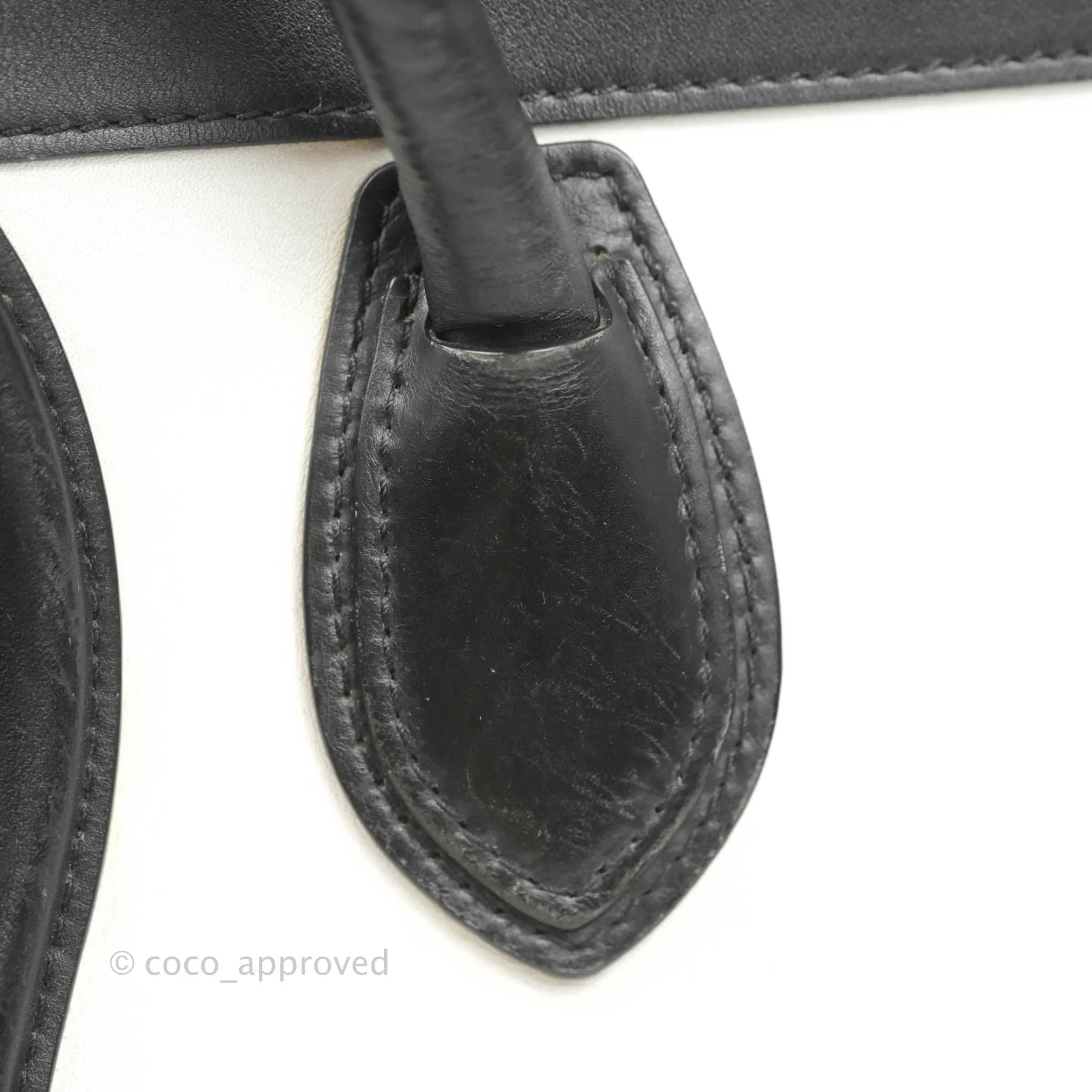Celine Mini Luggage Bag Black/White/Brown Calfskin