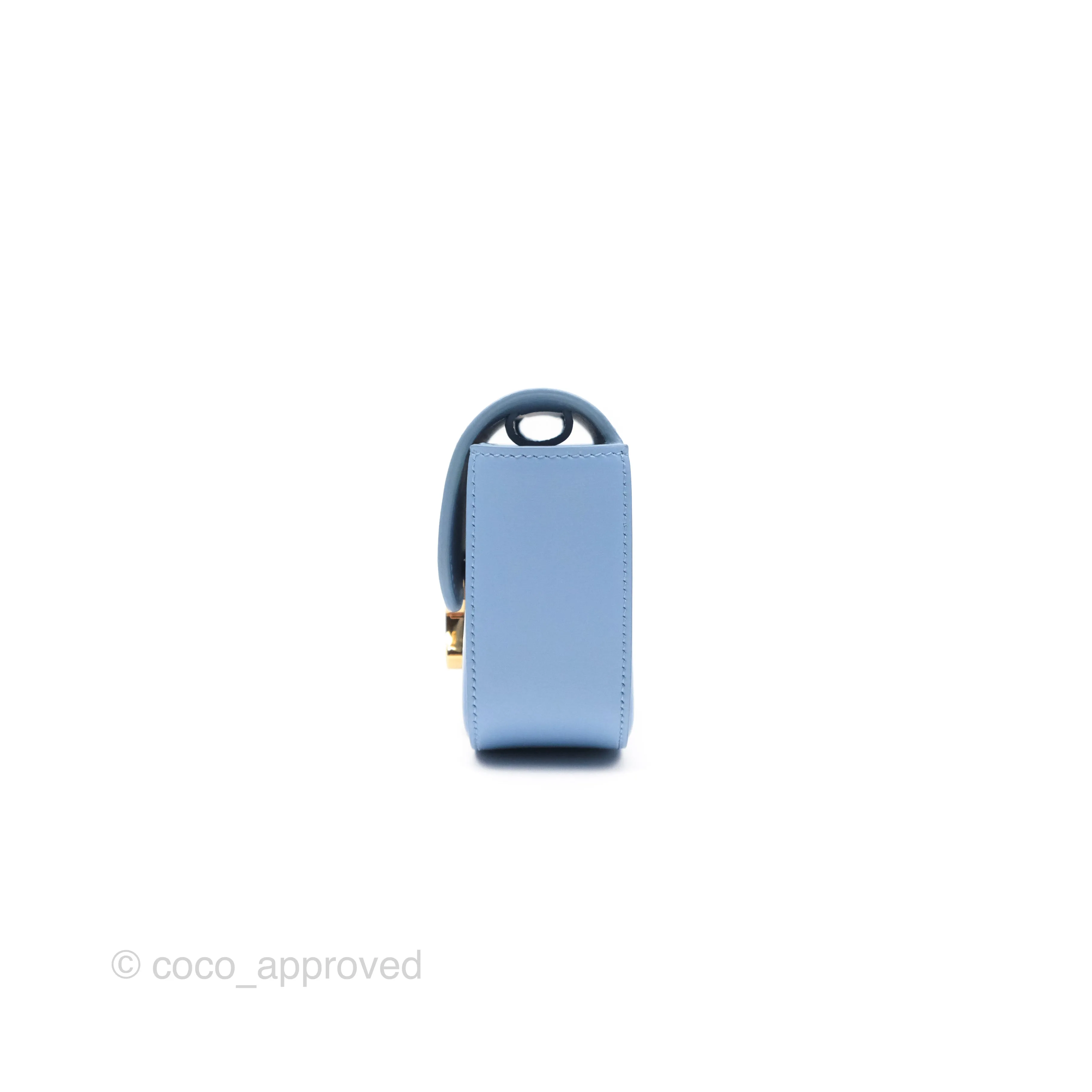 Celine Mini Triomphe Shiny Calfskin Light Blue