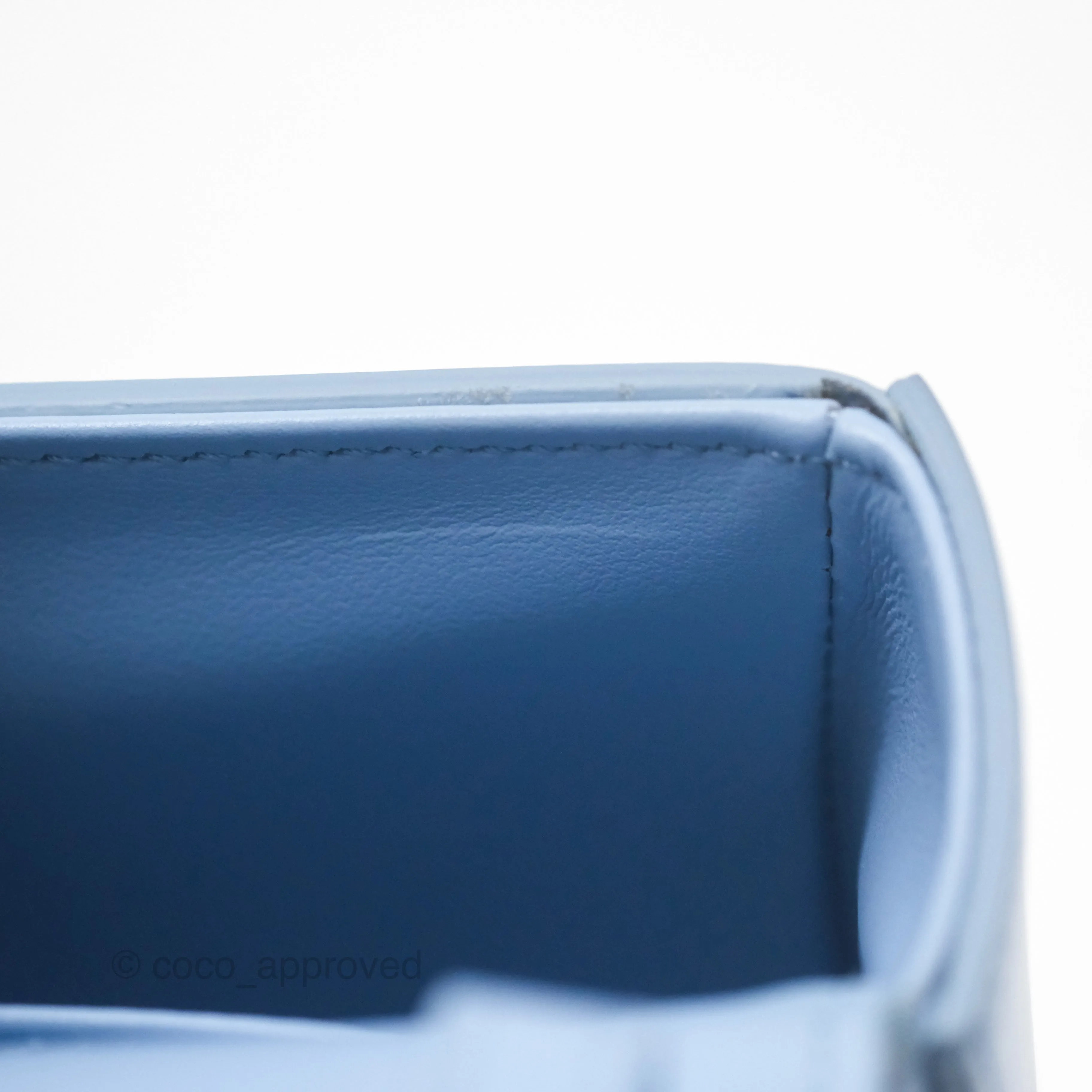 Celine Mini Triomphe Shiny Calfskin Light Blue
