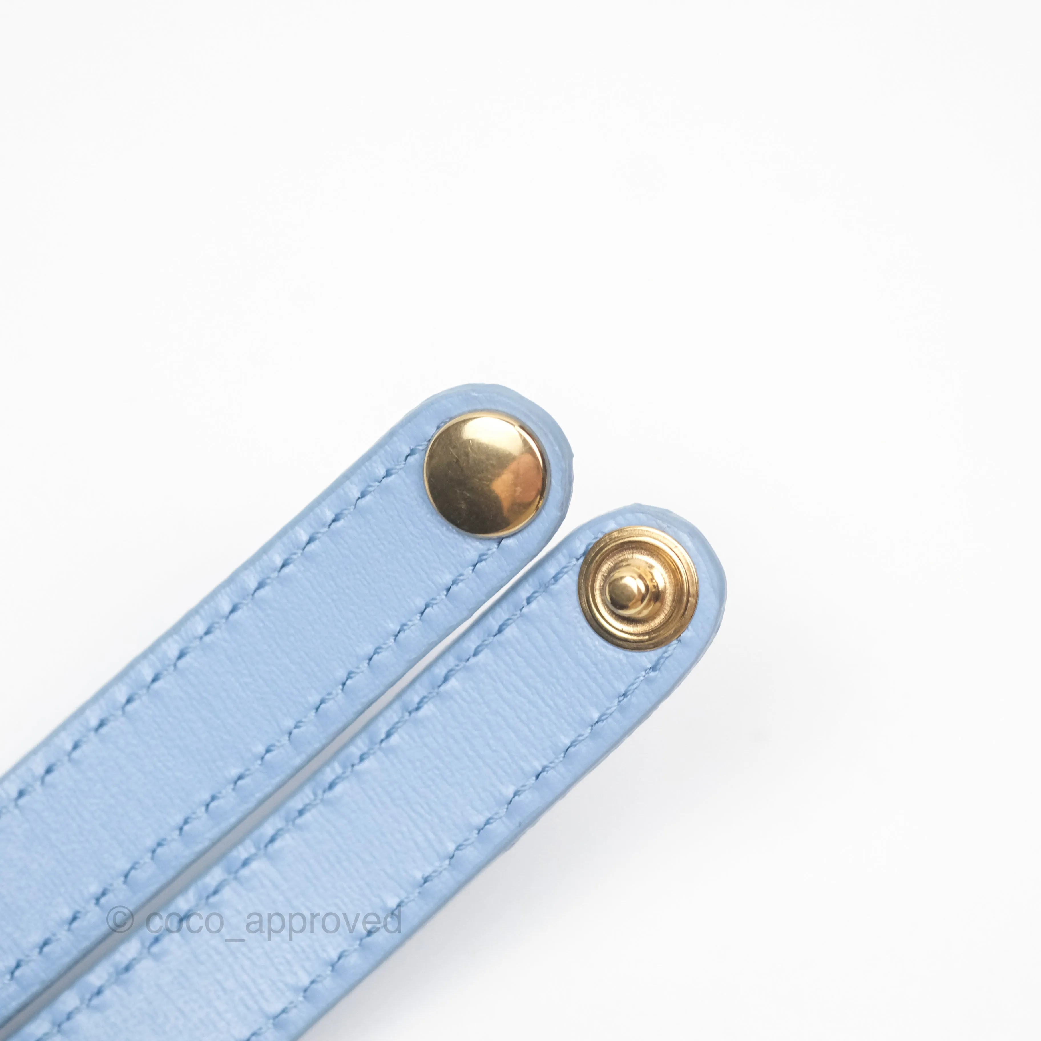 Celine Mini Triomphe Shiny Calfskin Light Blue