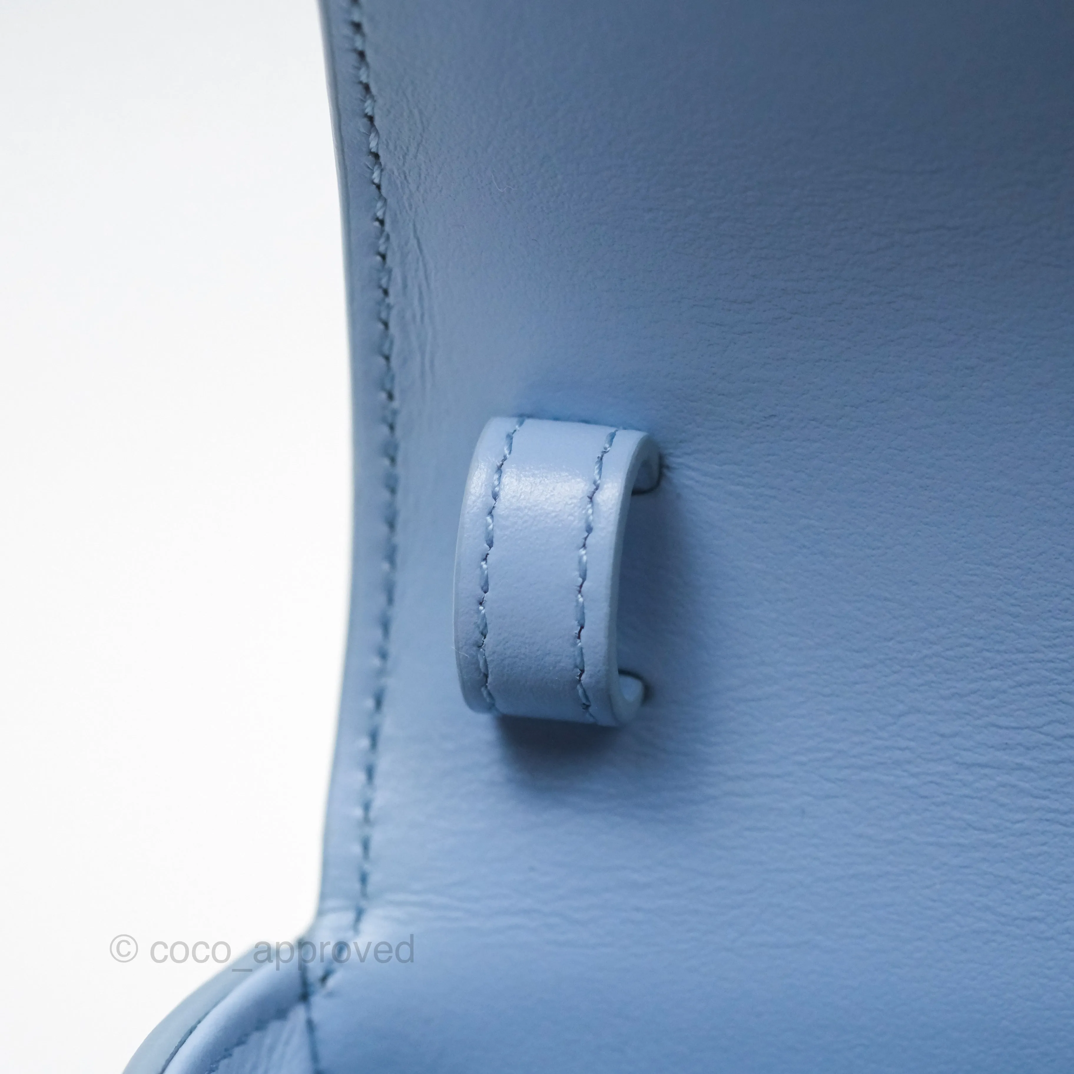 Celine Mini Triomphe Shiny Calfskin Light Blue