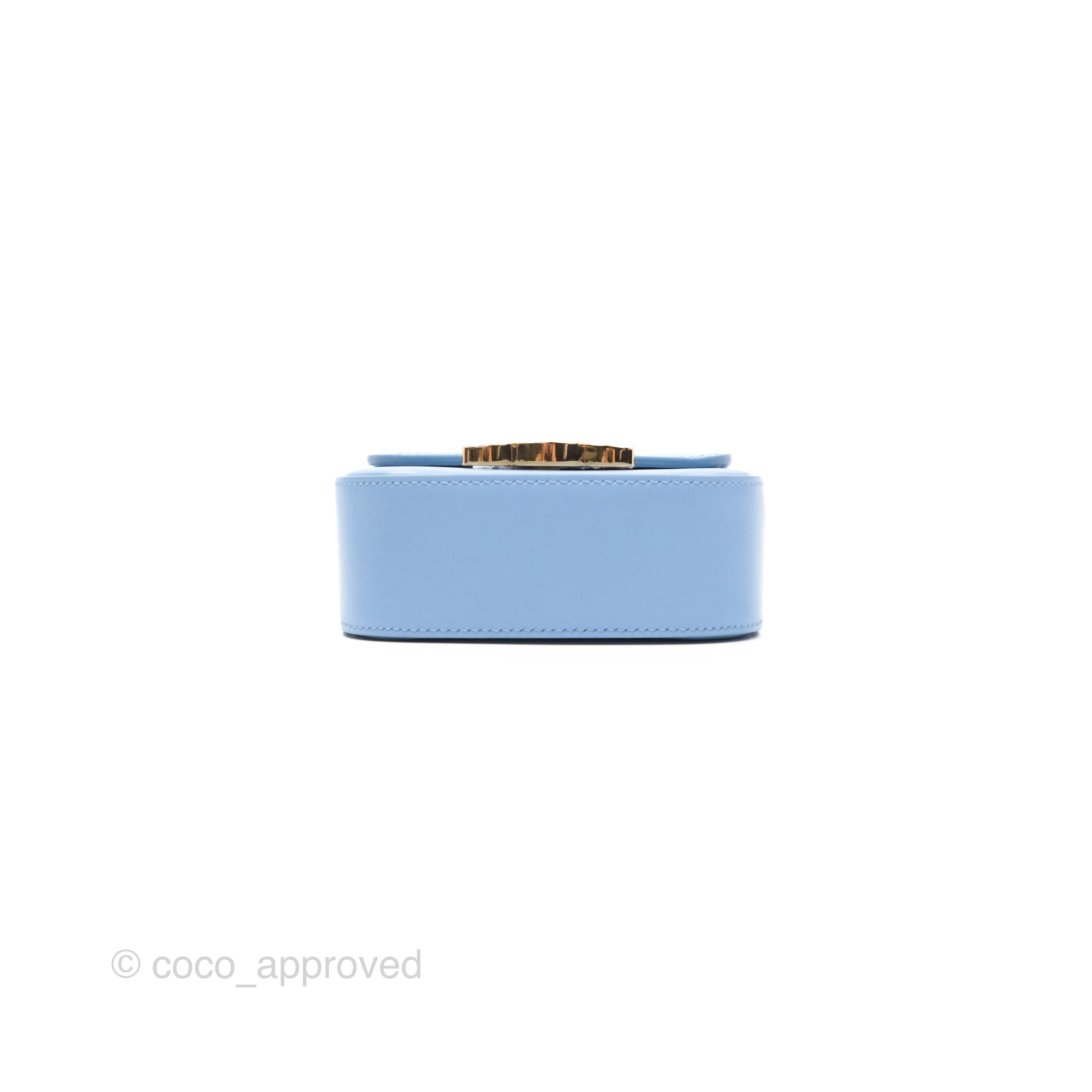Celine Mini Triomphe Shiny Calfskin Light Blue