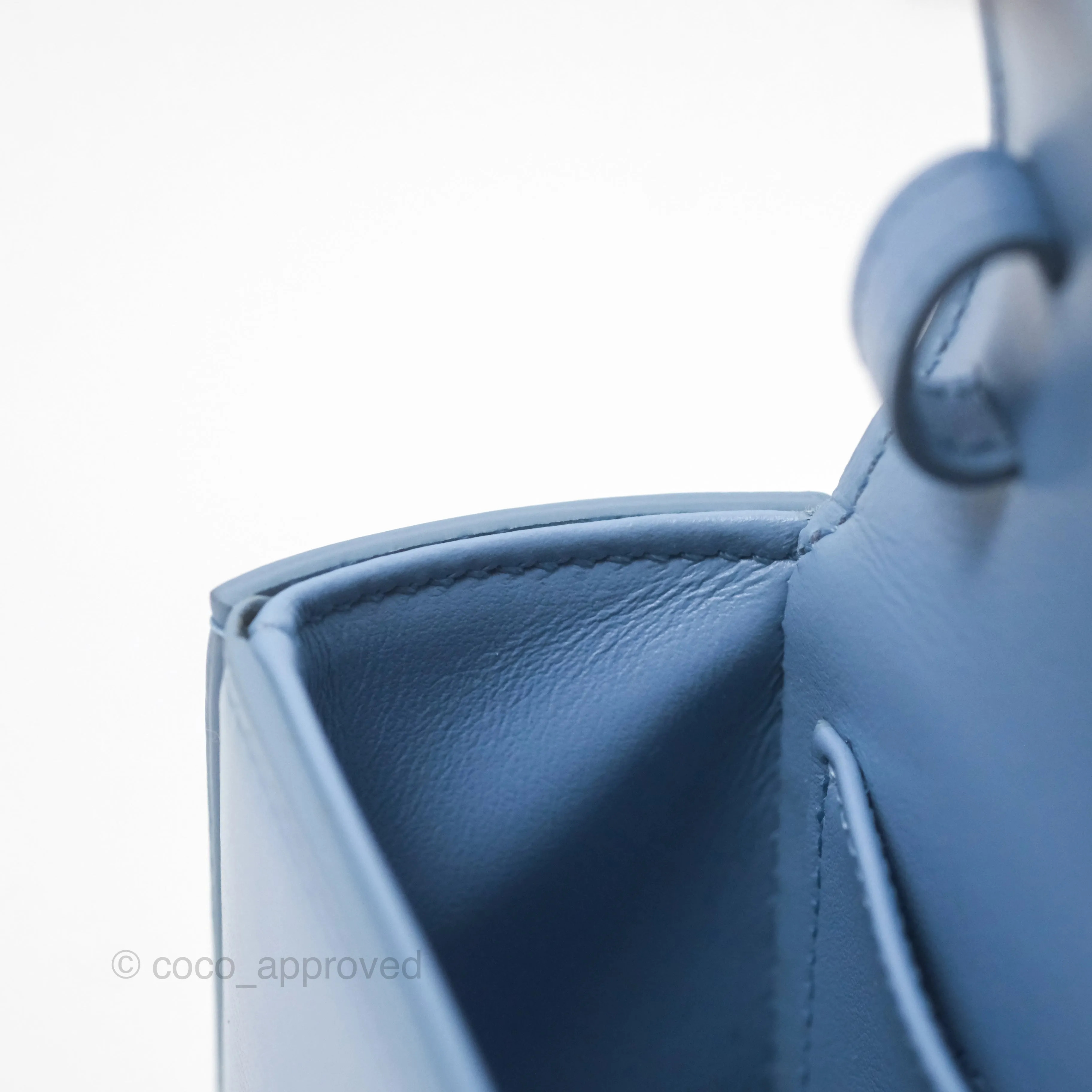 Celine Mini Triomphe Shiny Calfskin Light Blue