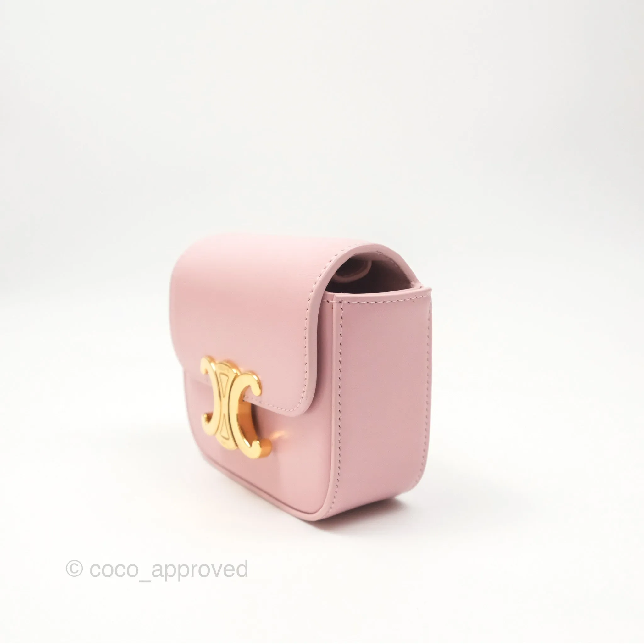 Celine Mini Triomphe Shiny Calfskin Pink