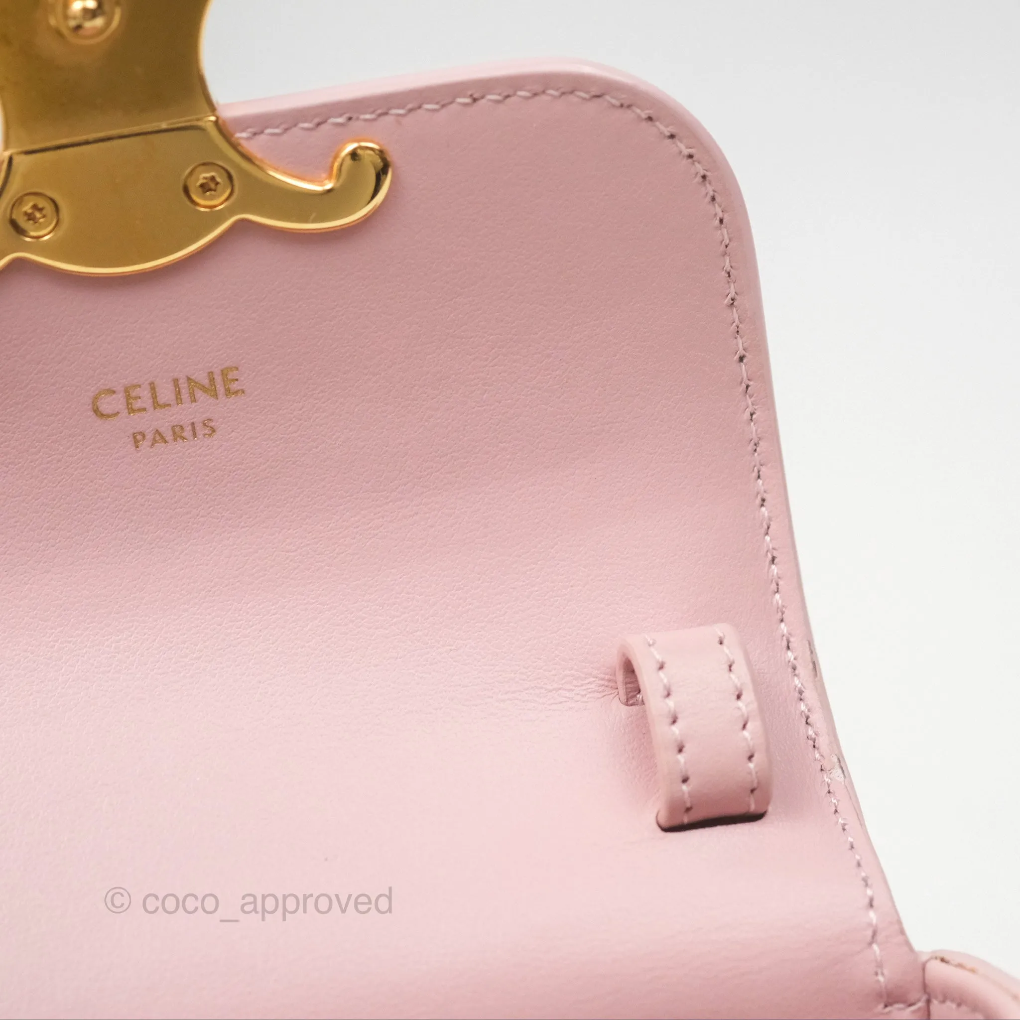 Celine Mini Triomphe Shiny Calfskin Pink