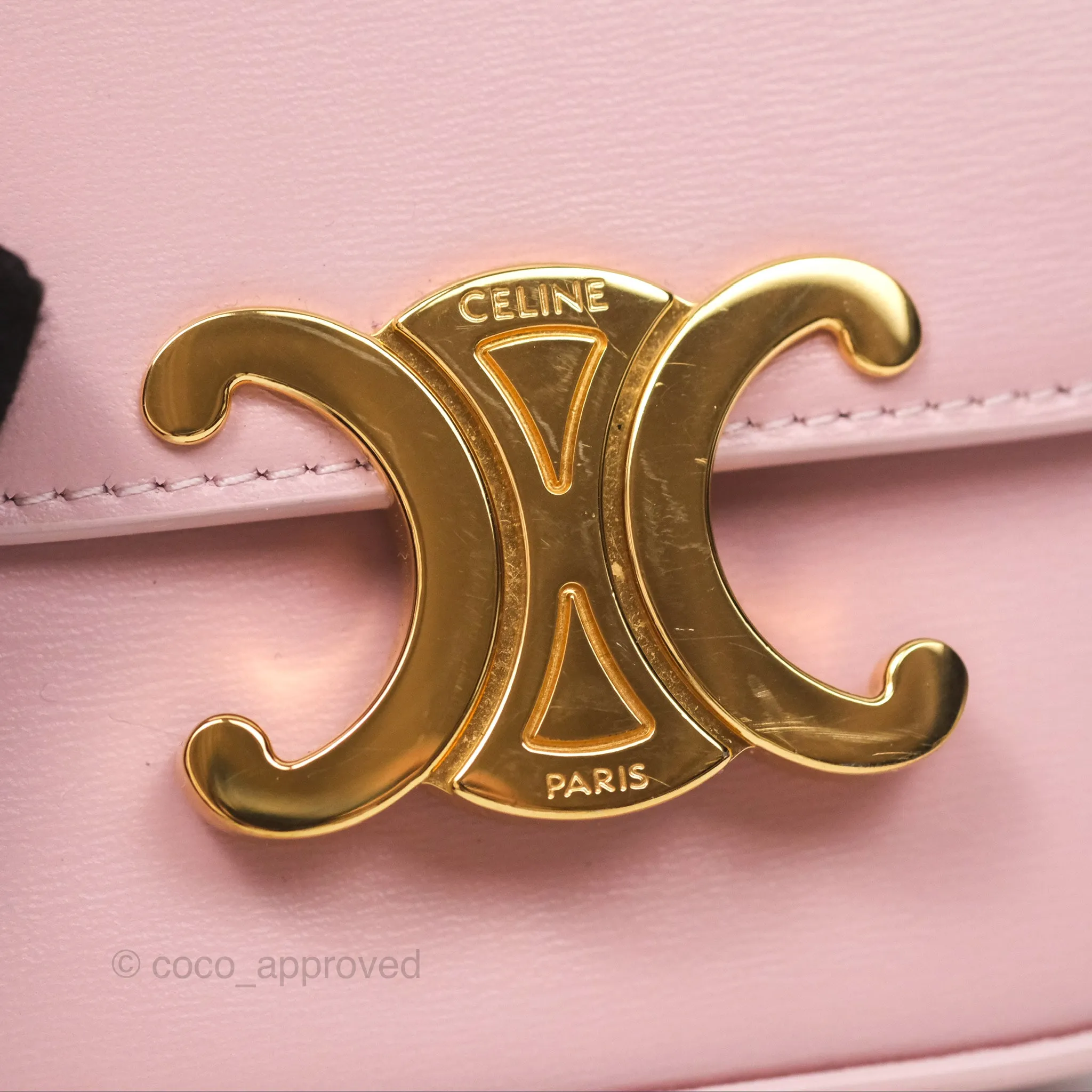 Celine Mini Triomphe Shiny Calfskin Pink