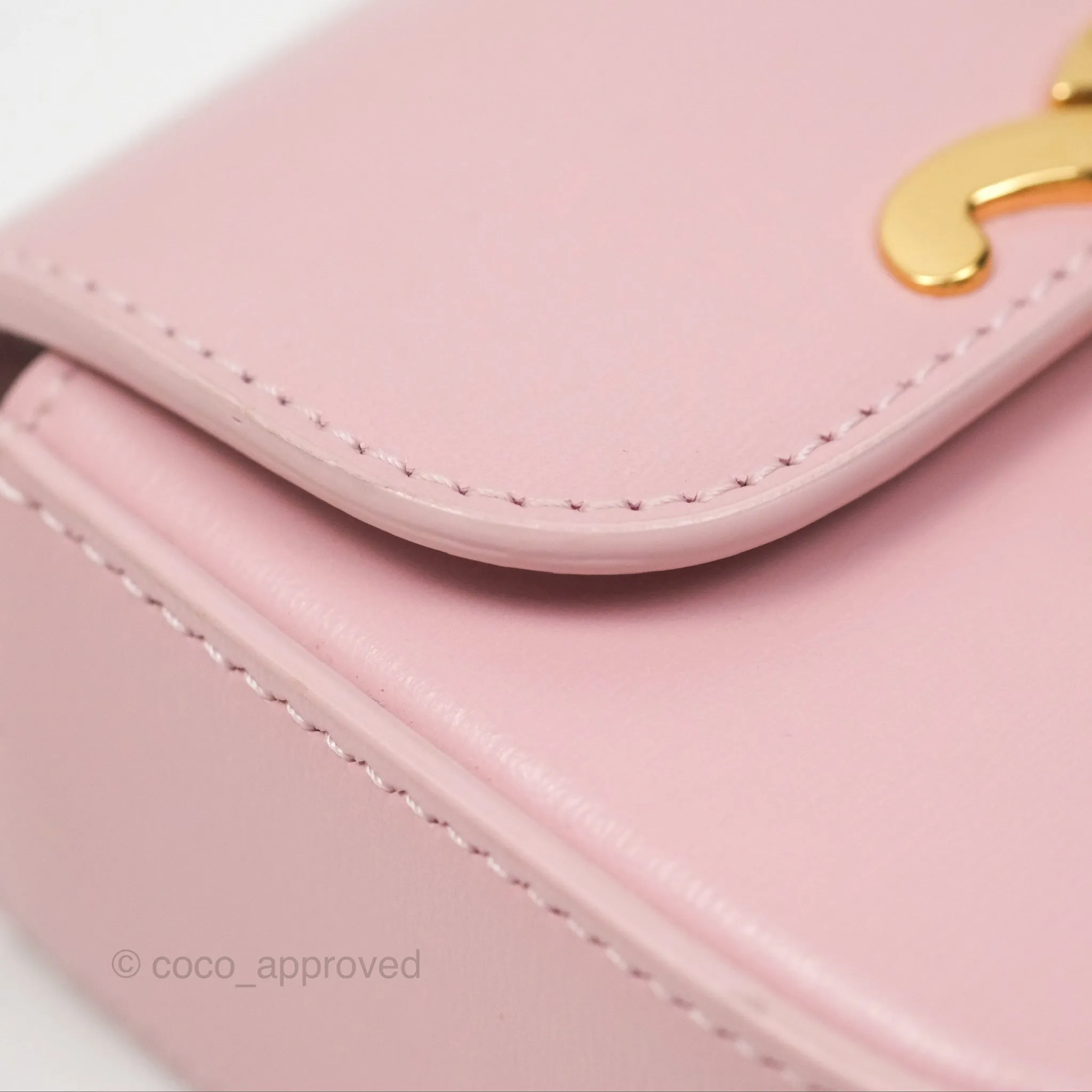 Celine Mini Triomphe Shiny Calfskin Pink
