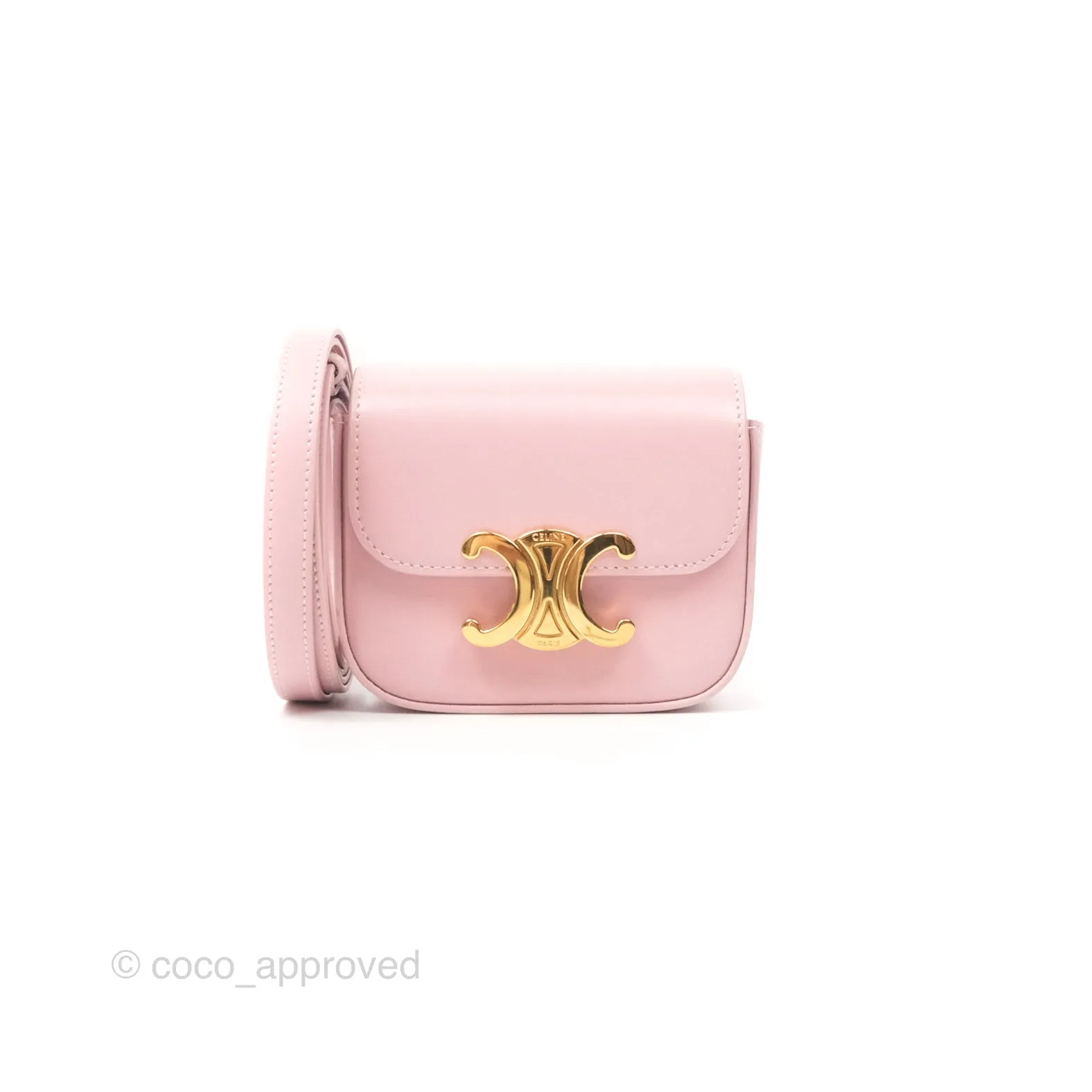 Celine Mini Triomphe Shiny Calfskin Pink