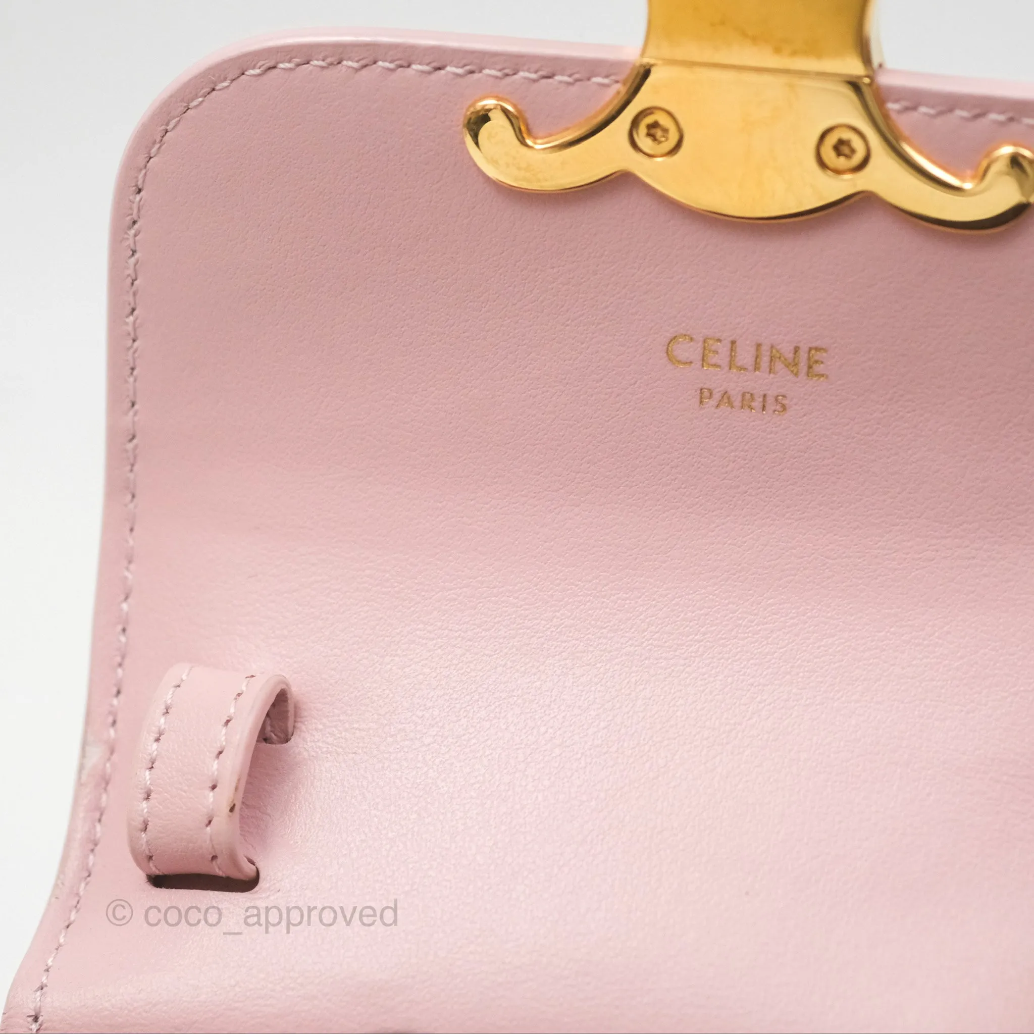 Celine Mini Triomphe Shiny Calfskin Pink