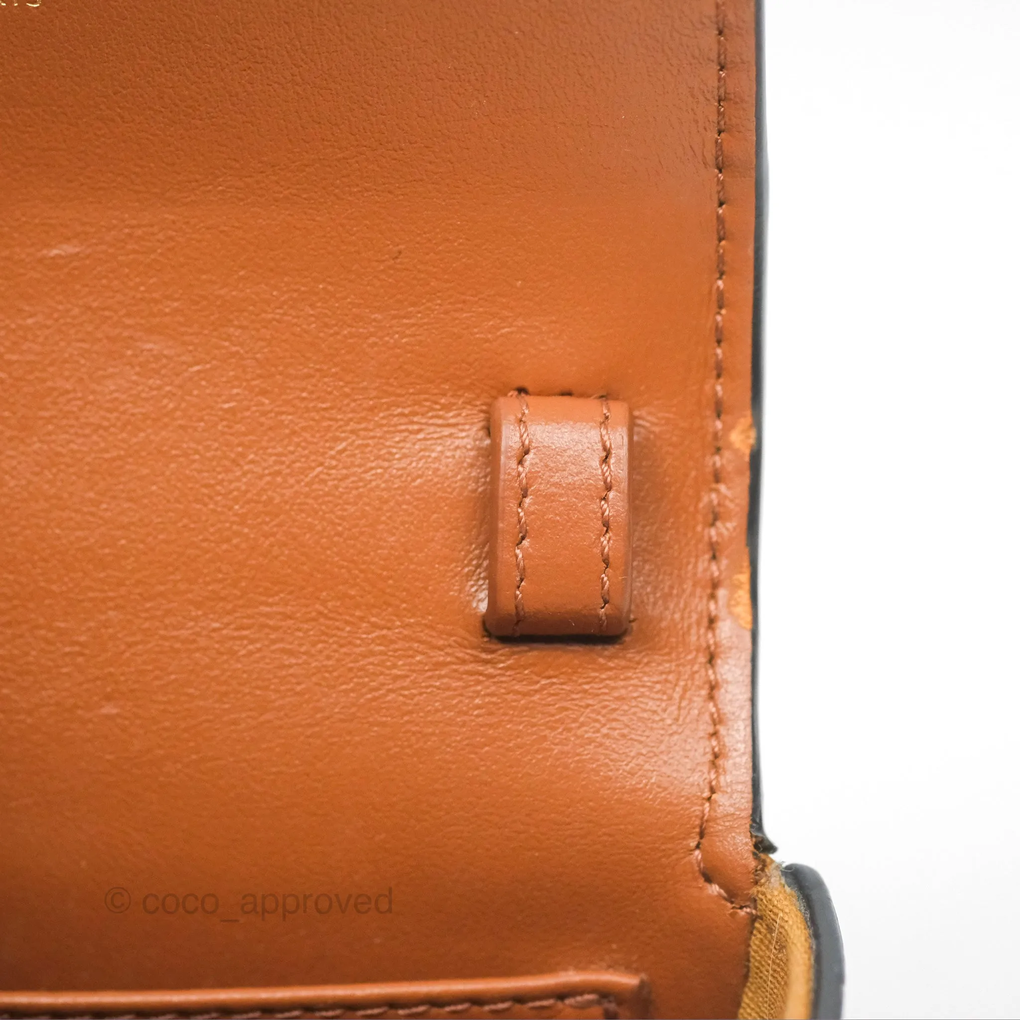 Celine Mini Triomphe Tan Canvas Calfskin