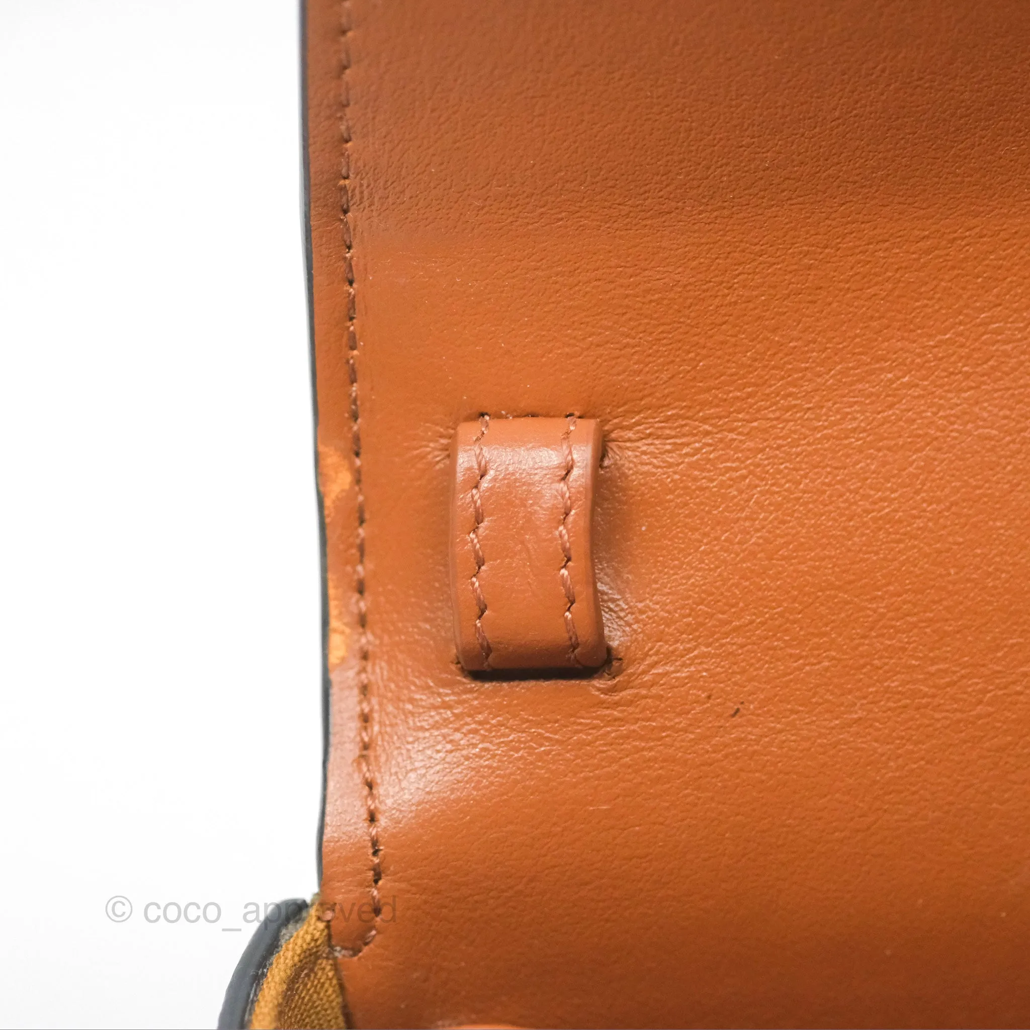 Celine Mini Triomphe Tan Canvas Calfskin