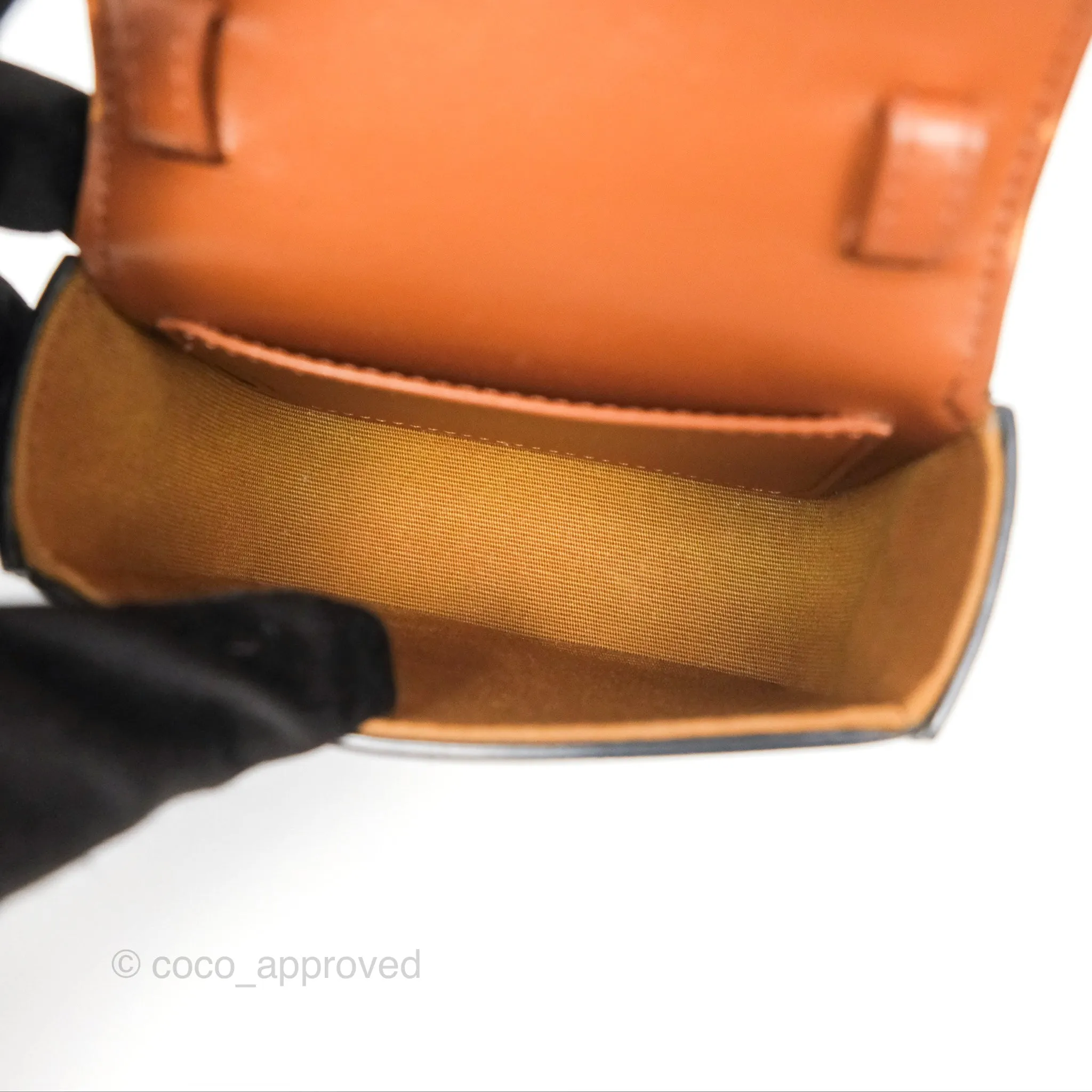Celine Mini Triomphe Tan Canvas Calfskin
