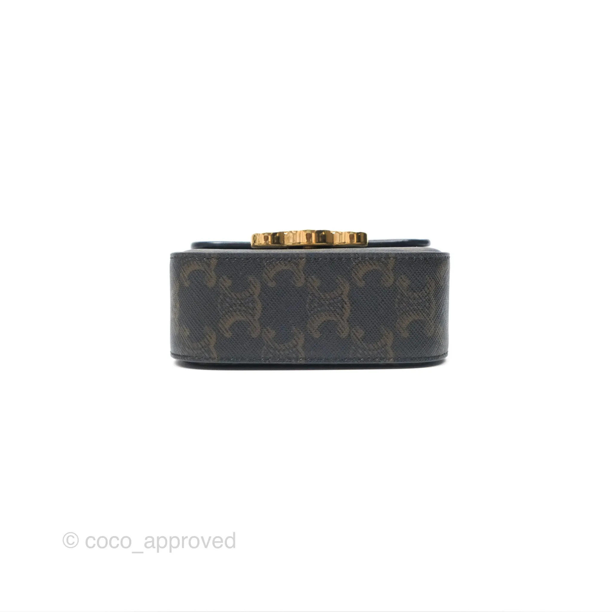 Celine Mini Triomphe Tan Canvas Calfskin