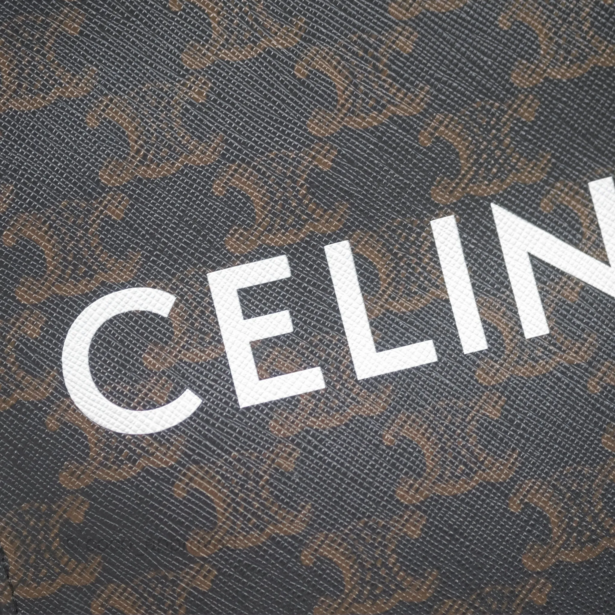 Celine Mini Vertical Cabas Bag Triomphe Canvas Tan