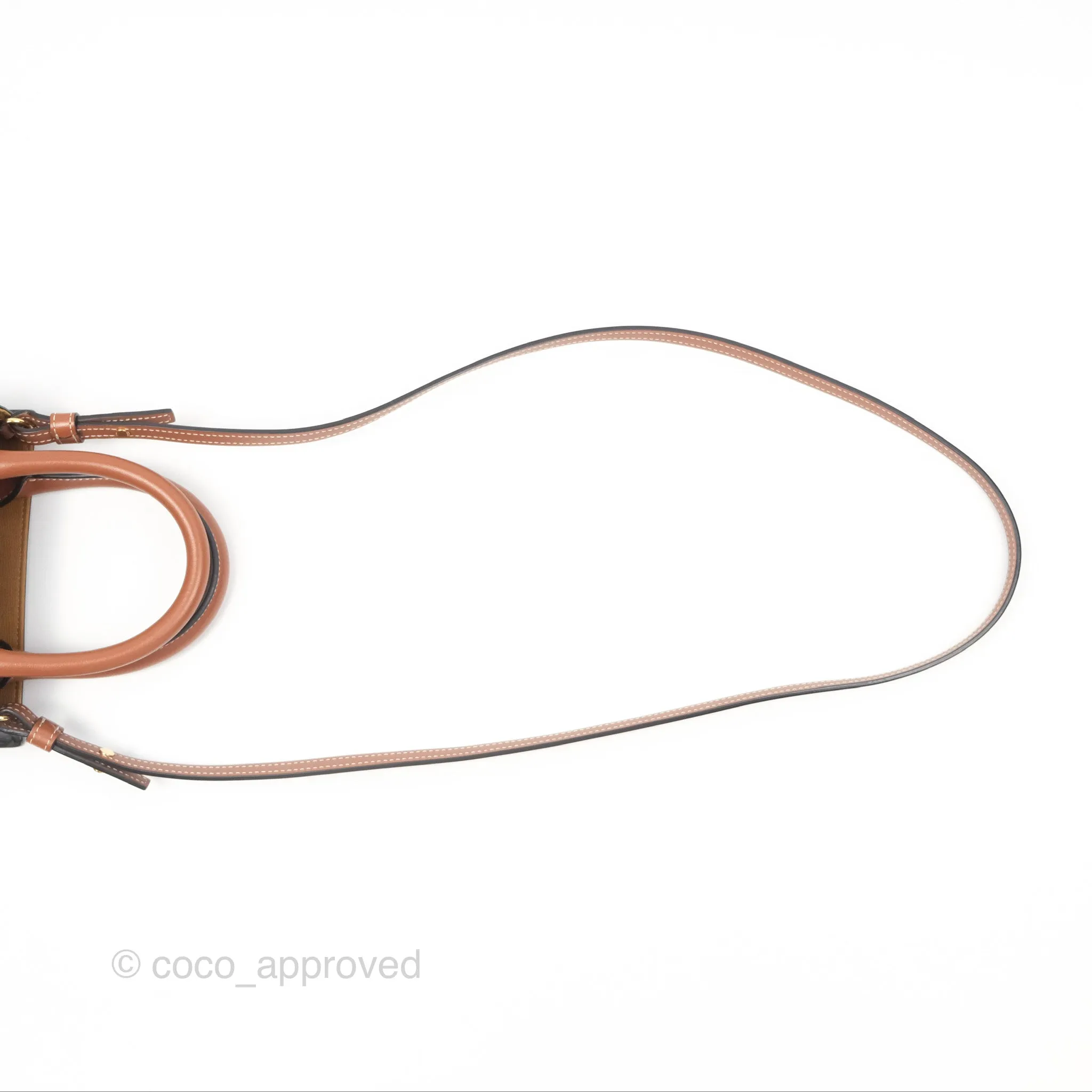 Celine Mini Vertical Cabas Bag Triomphe Canvas Tan