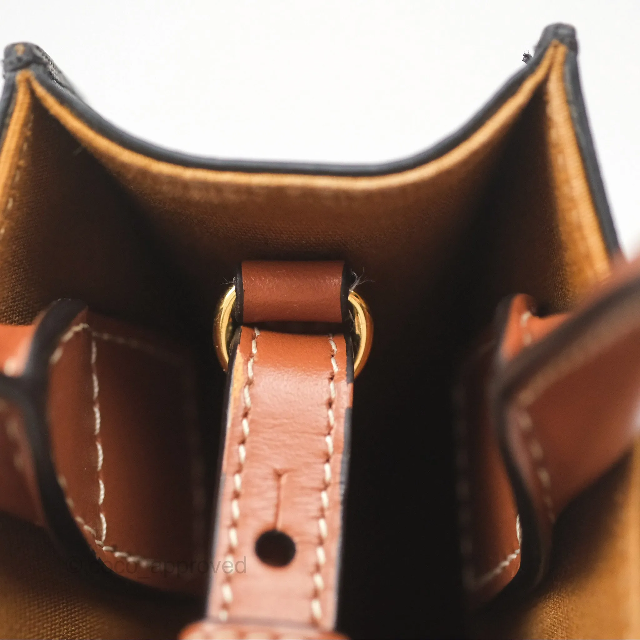 Celine Mini Vertical Cabas Bag Triomphe Canvas Tan