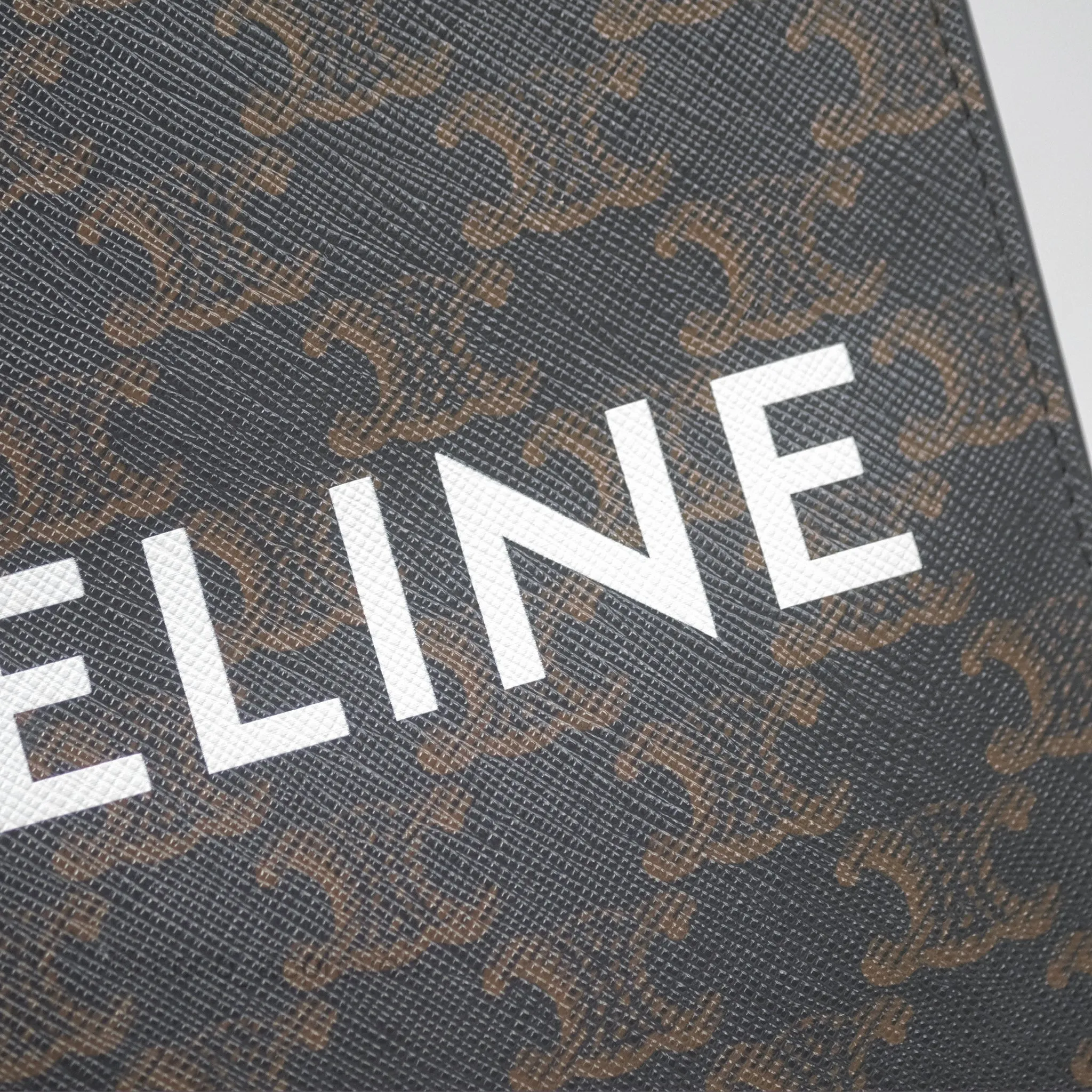 Celine Mini Vertical Cabas Bag Triomphe Canvas Tan