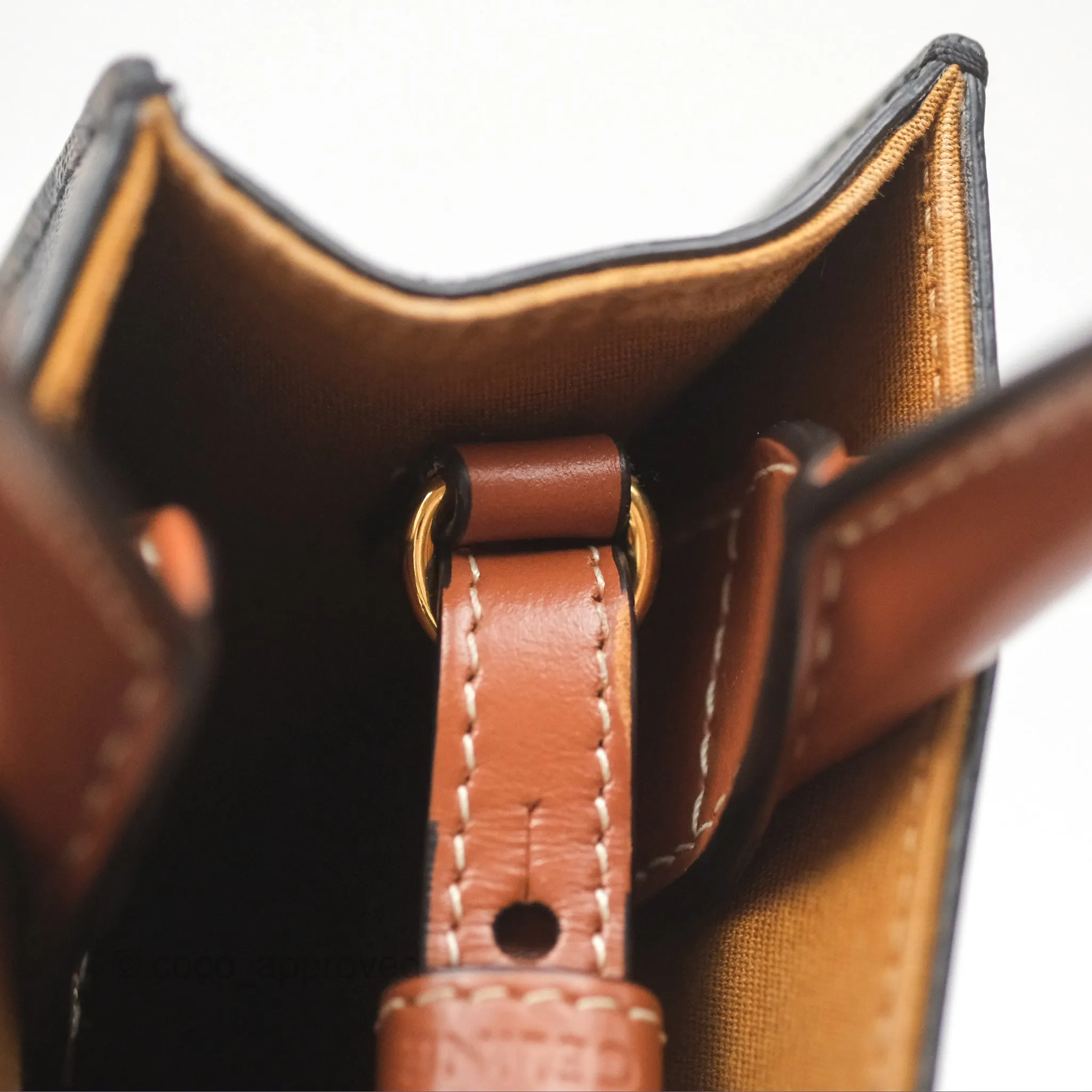 Celine Mini Vertical Cabas Bag Triomphe Canvas Tan