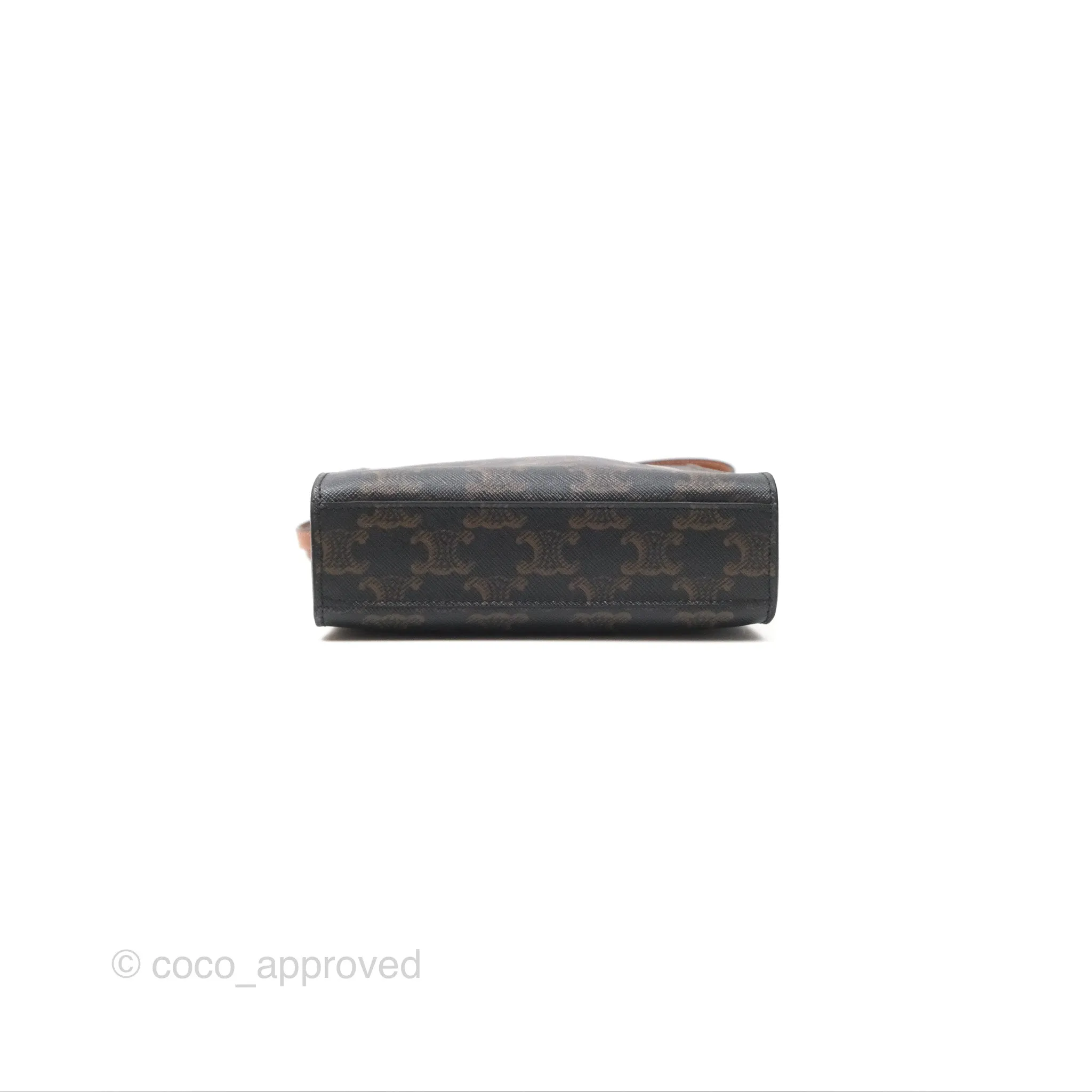 Celine Mini Vertical Cabas Bag Triomphe Canvas Tan