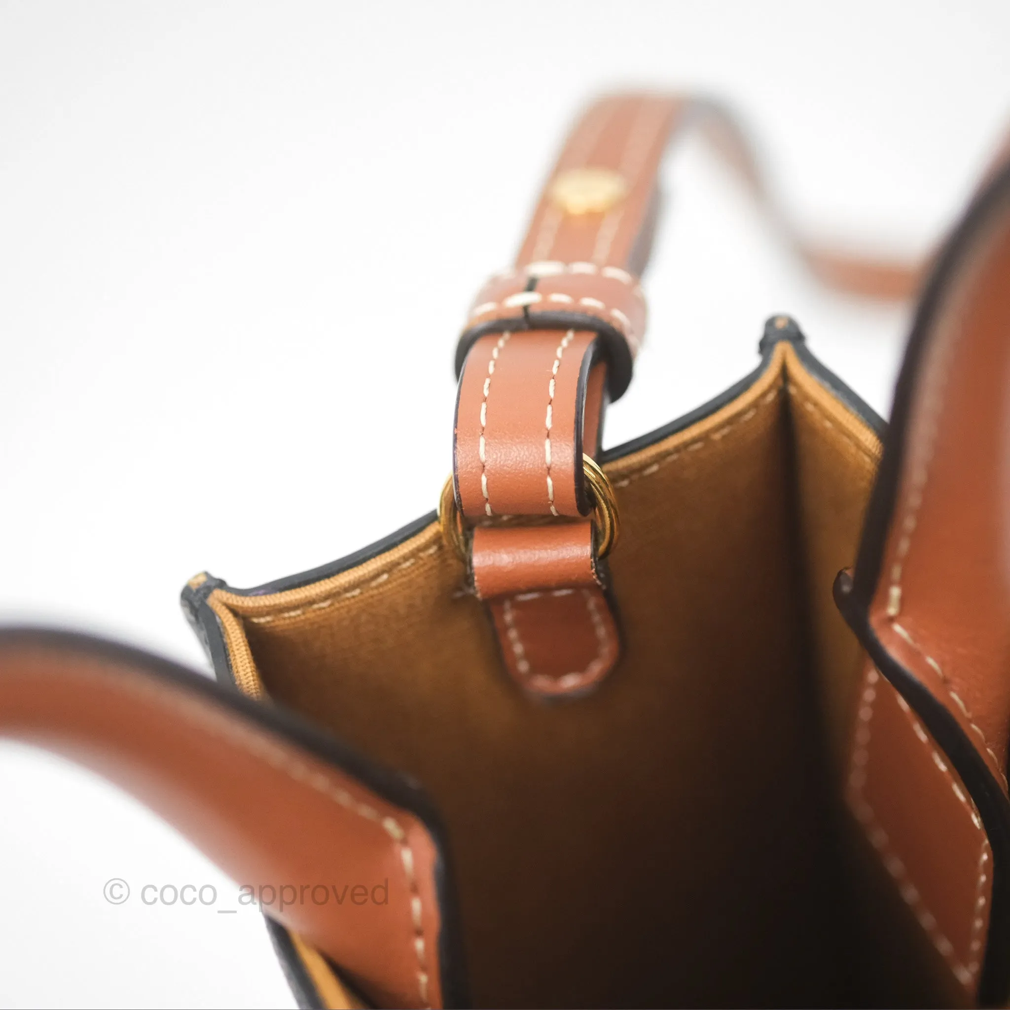 Celine Mini Vertical Cabas Bag Triomphe Canvas Tan