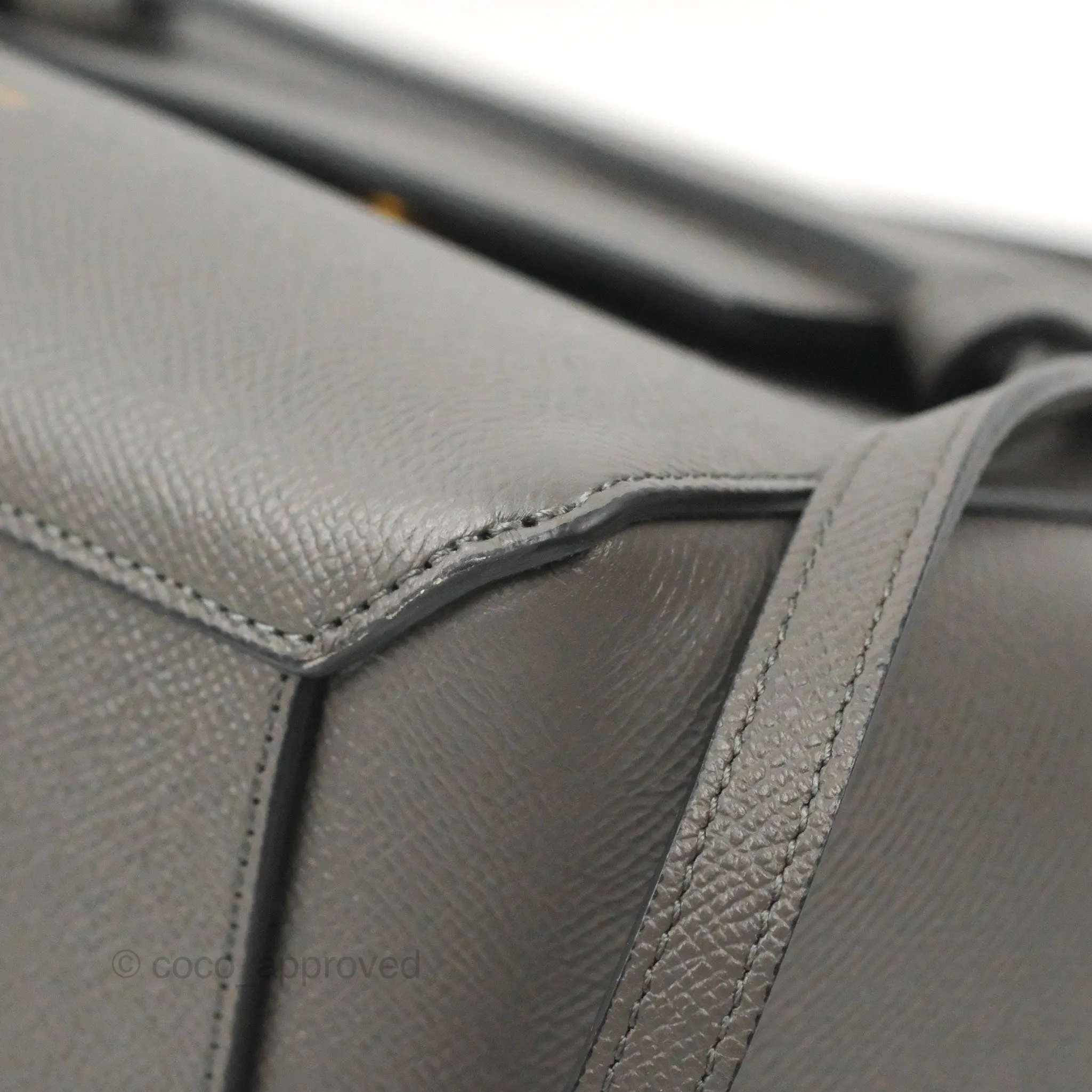 Celine Nano Belt Bag Grey Grained Calfskin Gold Hardware