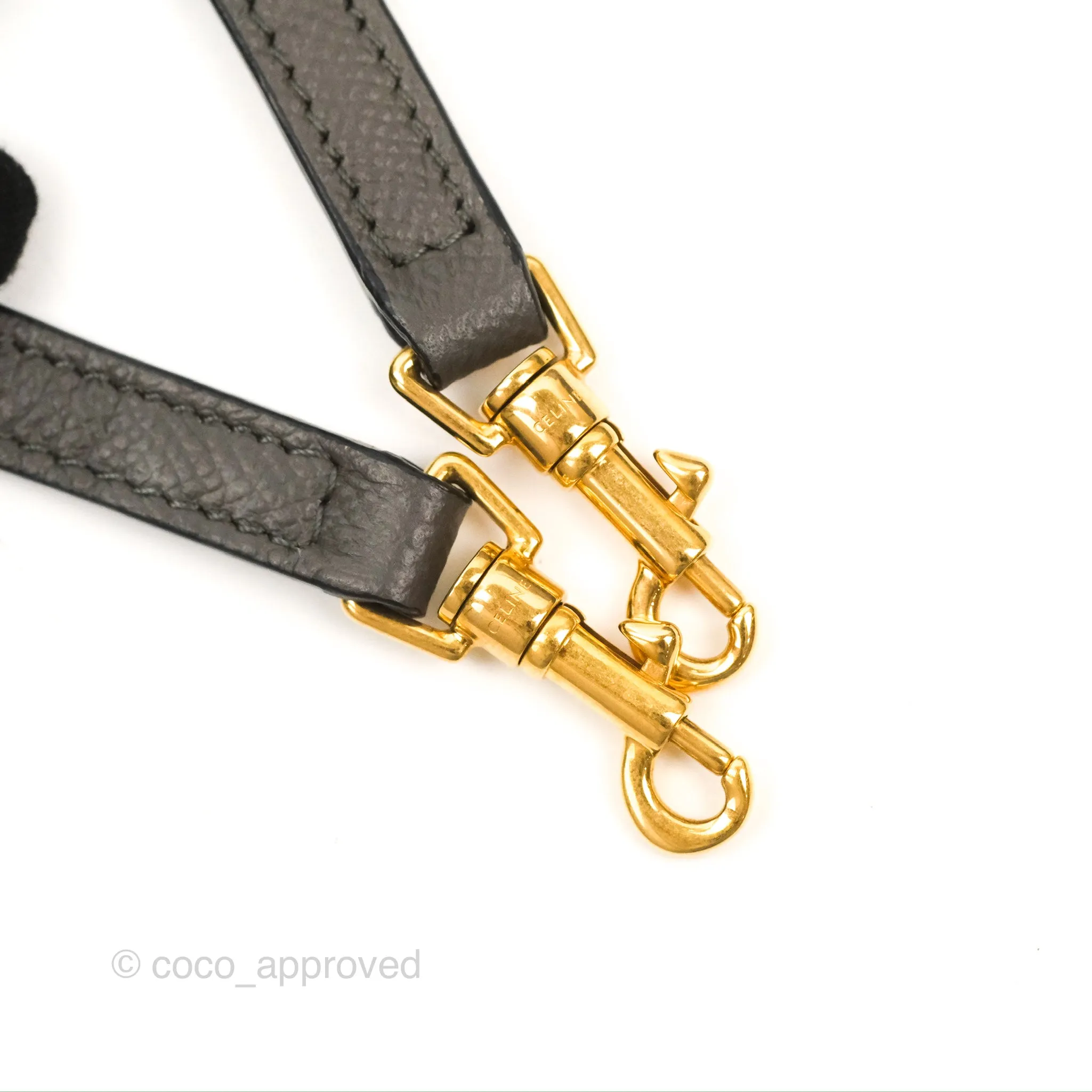 Celine Nano Belt Bag Grey Grained Calfskin Gold Hardware