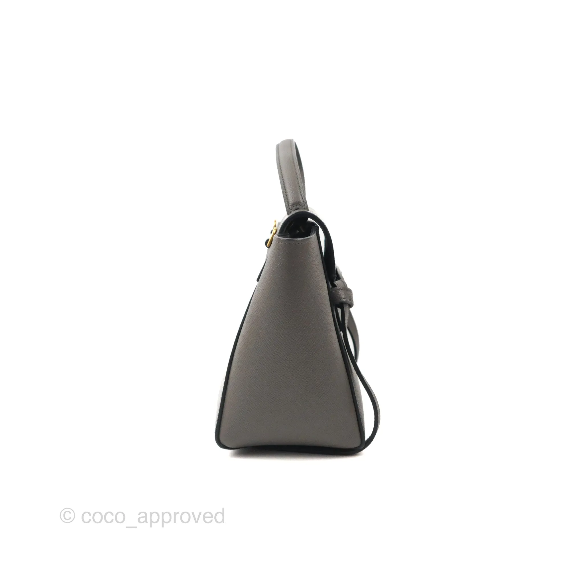 Celine Nano Belt Bag Grey Grained Calfskin Gold Hardware