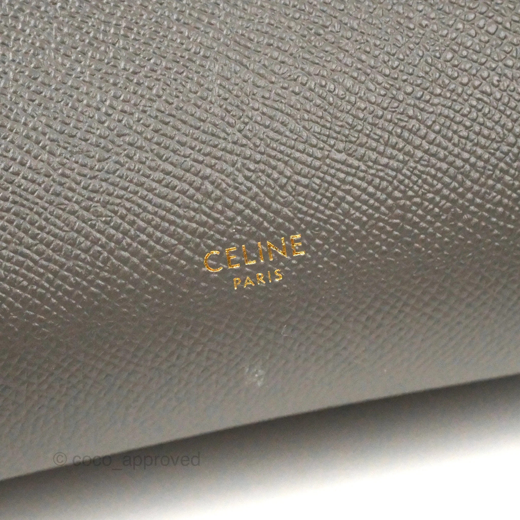 Celine Nano Belt Bag Grey Grained Calfskin Gold Hardware