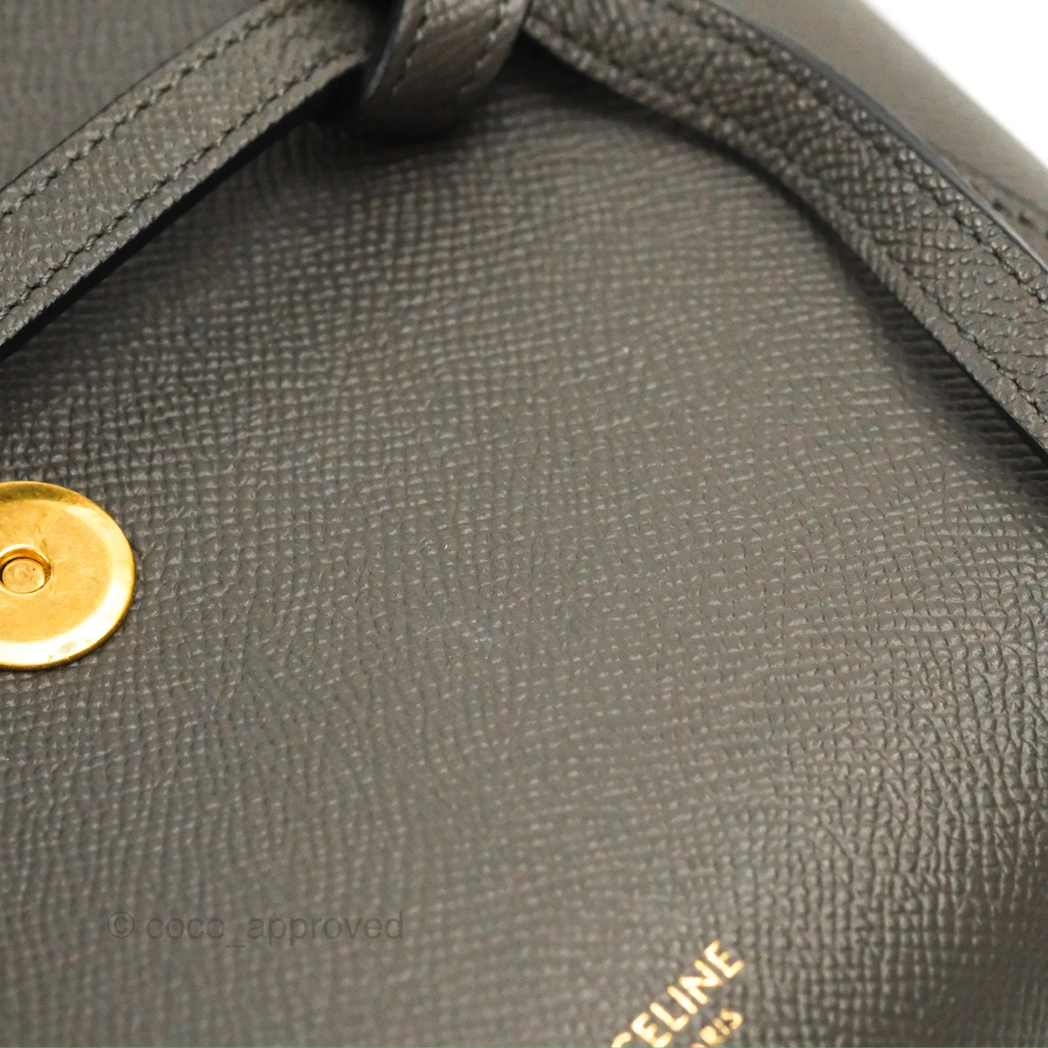 Celine Nano Belt Bag Grey Grained Calfskin Gold Hardware