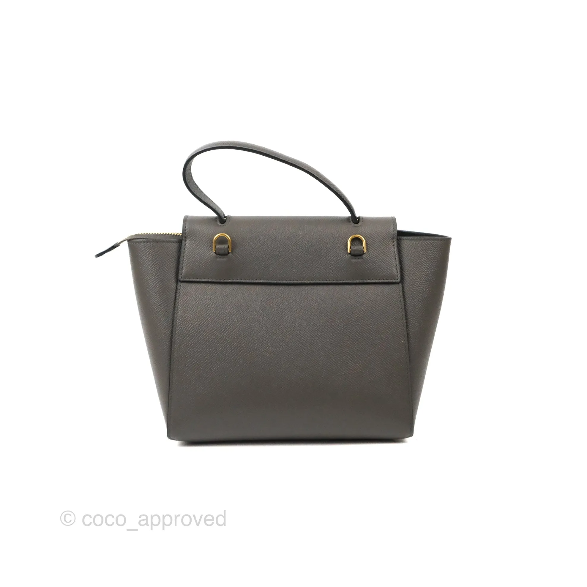 Celine Nano Belt Bag Grey Grained Calfskin Gold Hardware