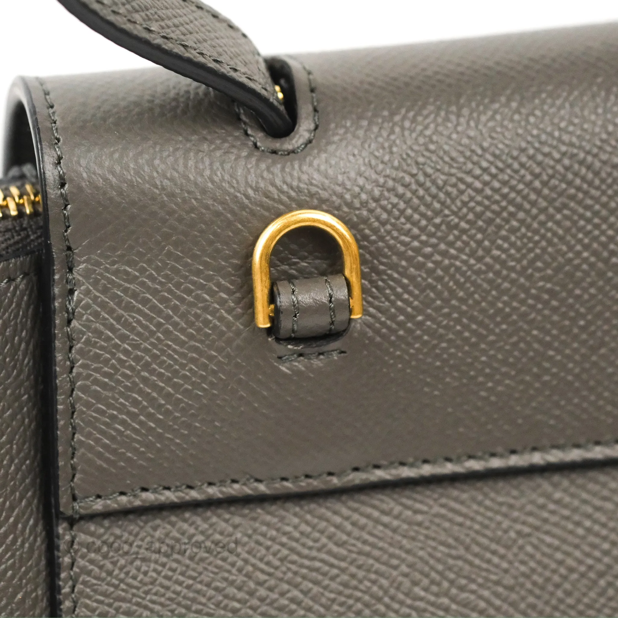 Celine Nano Belt Bag Grey Grained Calfskin Gold Hardware