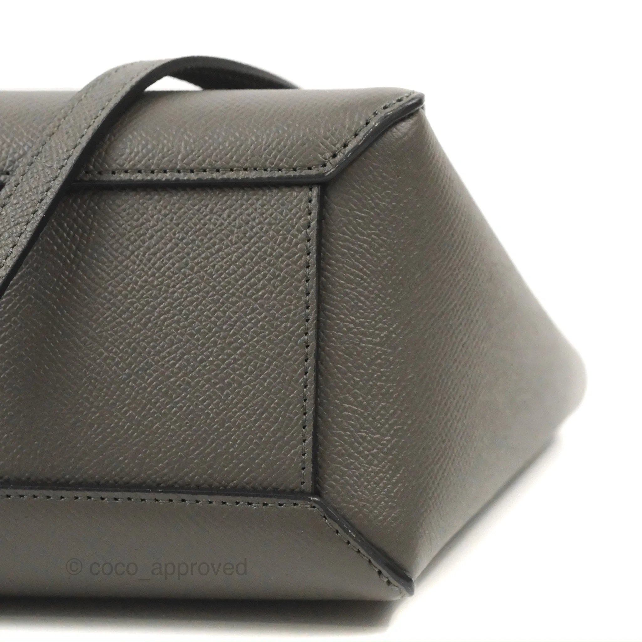Celine Nano Belt Bag Grey Grained Calfskin Gold Hardware