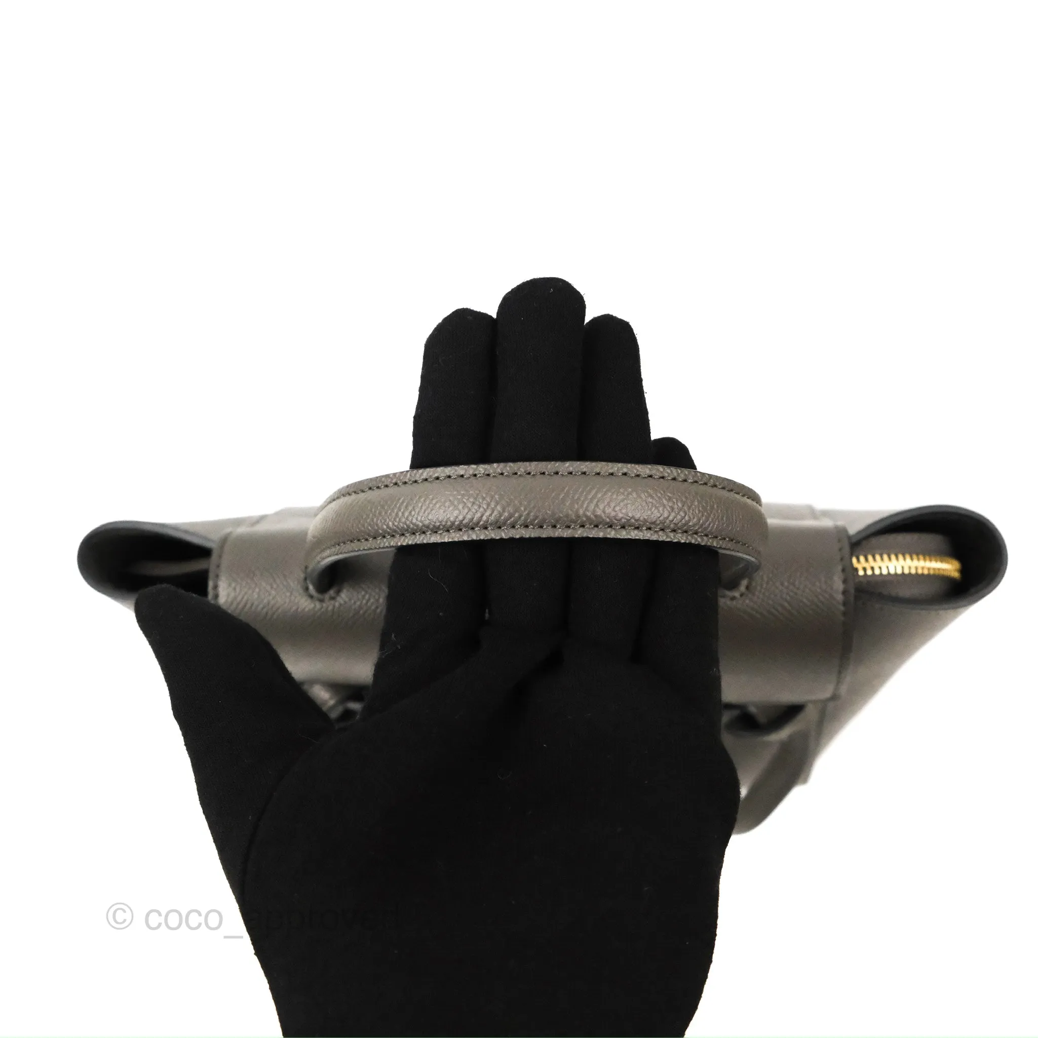 Celine Nano Belt Bag Grey Grained Calfskin Gold Hardware